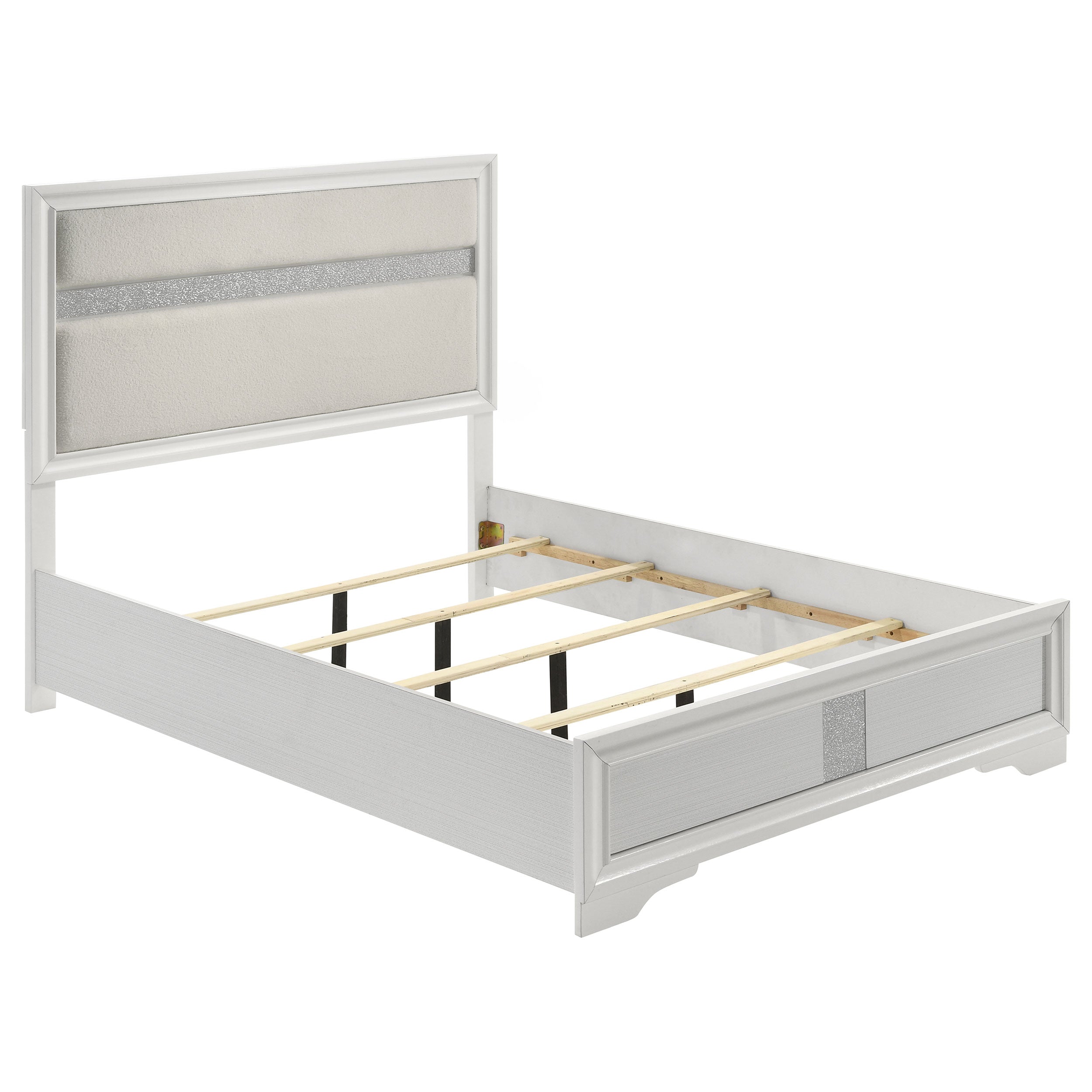 Miranda 54-inch Upholstered Queen Panel Bed White-
