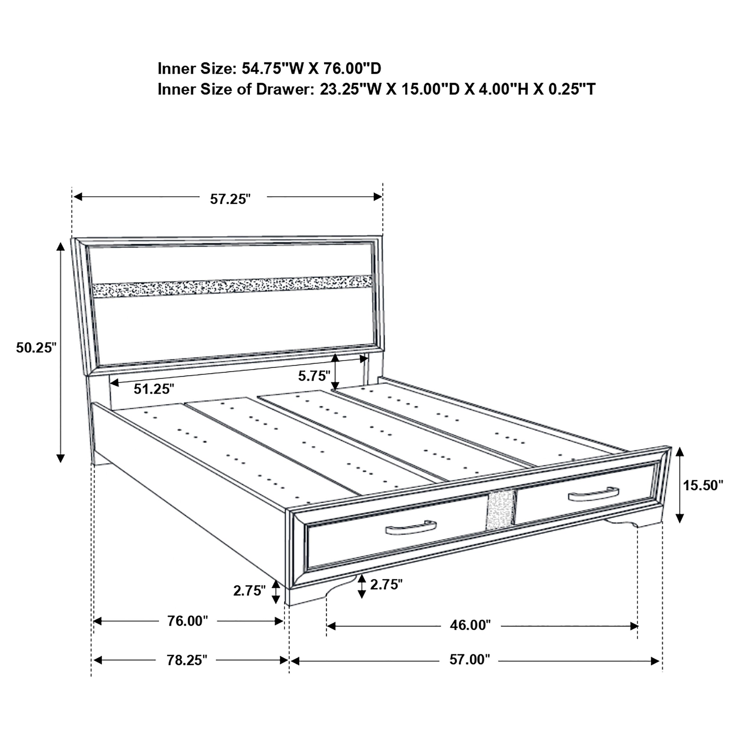 Miranda 51-inch Wood Full Storage Panel Bed White-CoasterEveryday