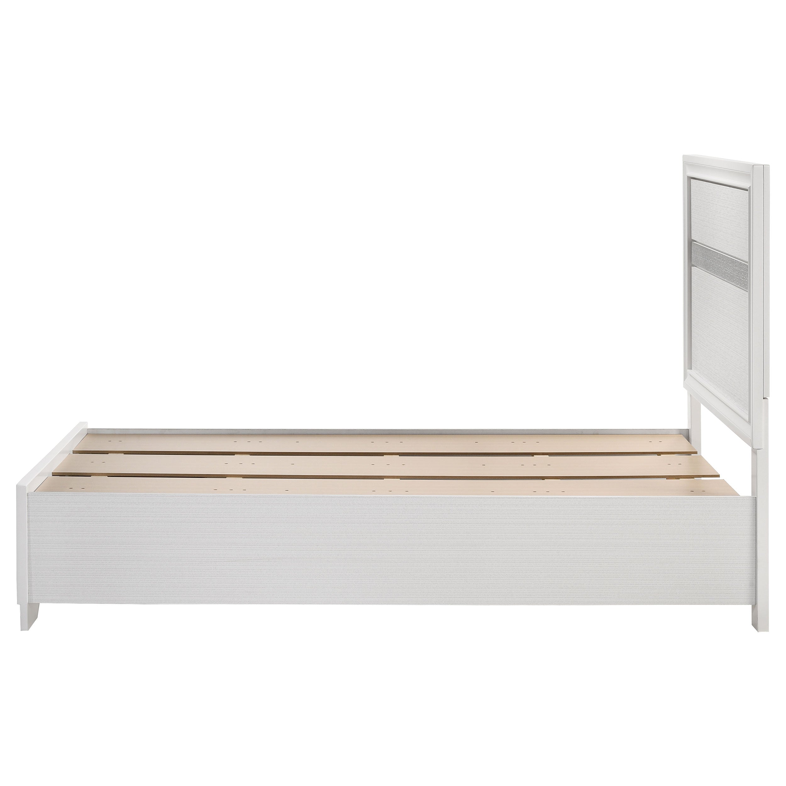 Miranda 51-inch Wood Twin Storage Panel Bed White-CoasterEveryday