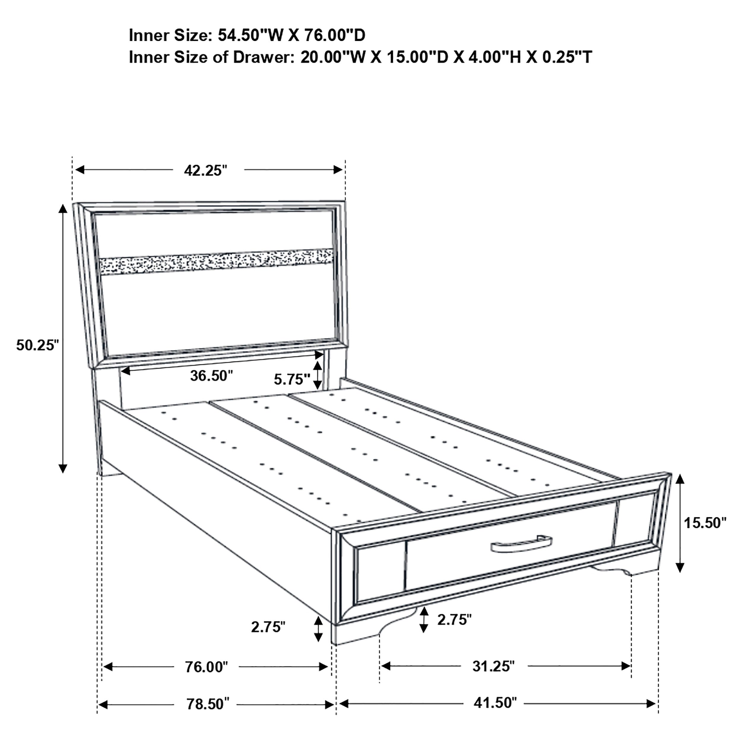 Miranda 51-inch Wood Twin Storage Panel Bed White-CoasterEveryday