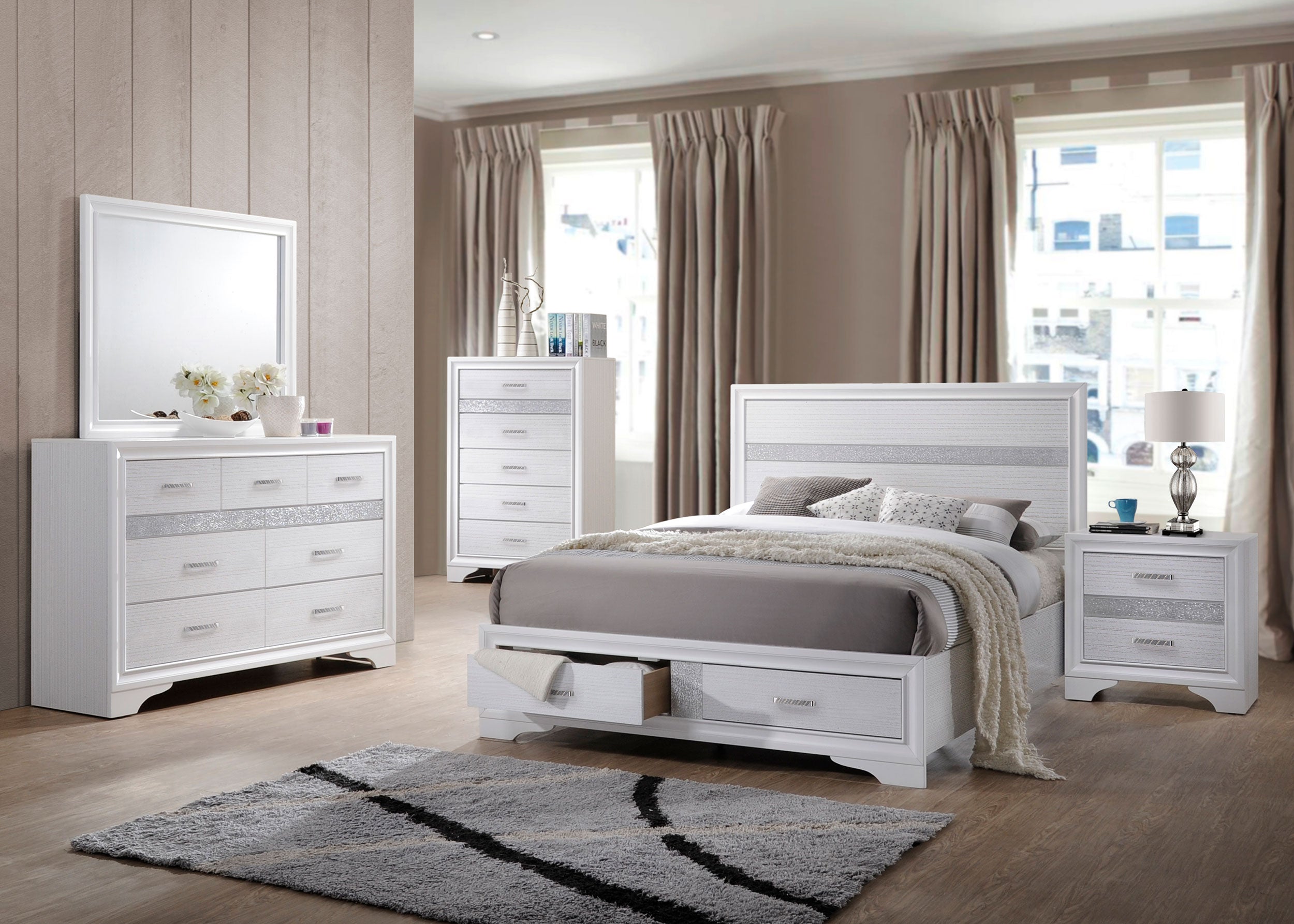 Miranda 7-drawer Dresser with Mirror White-CoasterEveryday