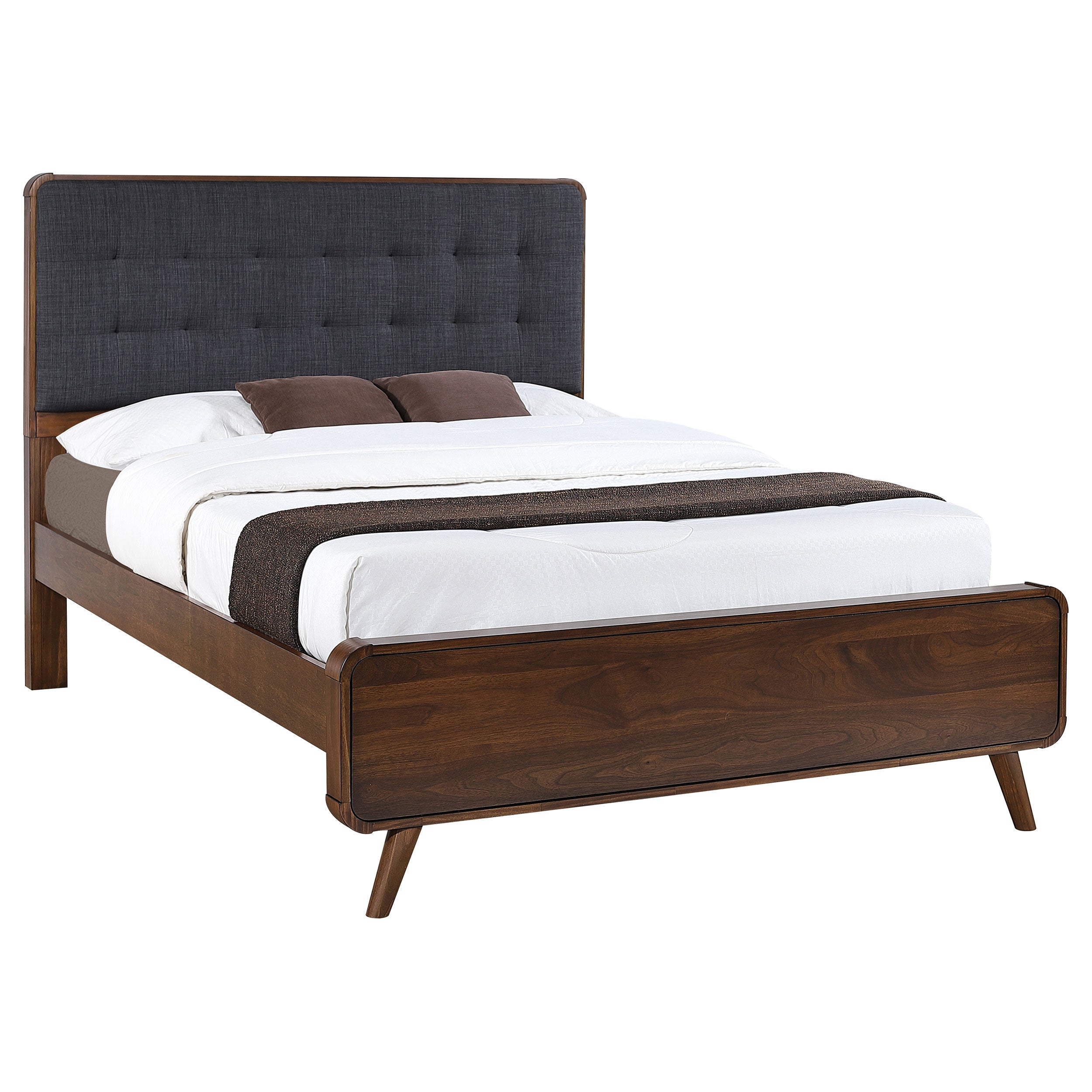 Robyn Wood Full Platform Bed Dark Walnut-