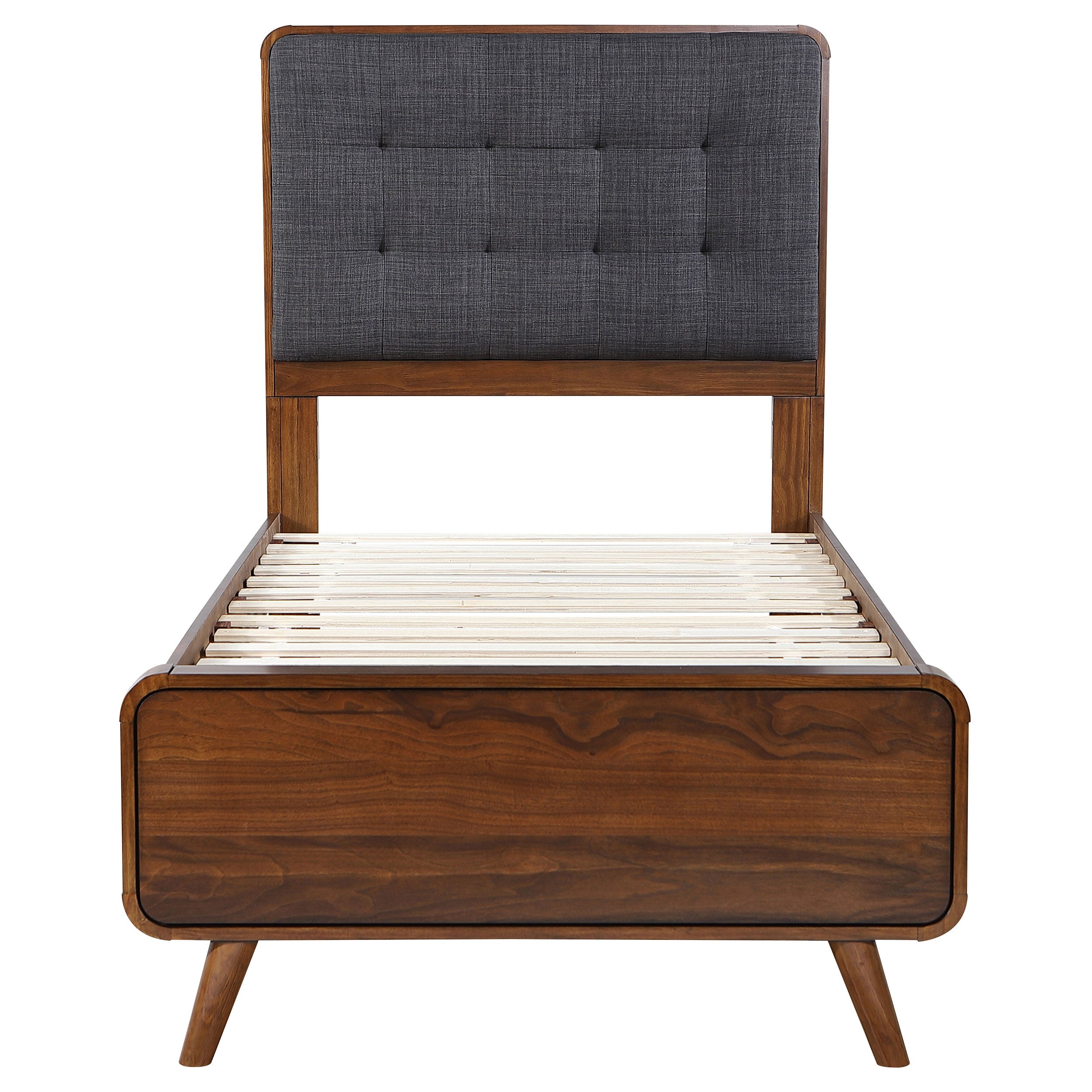 Robyn Wood Twin Platform Bed Dark Walnut-