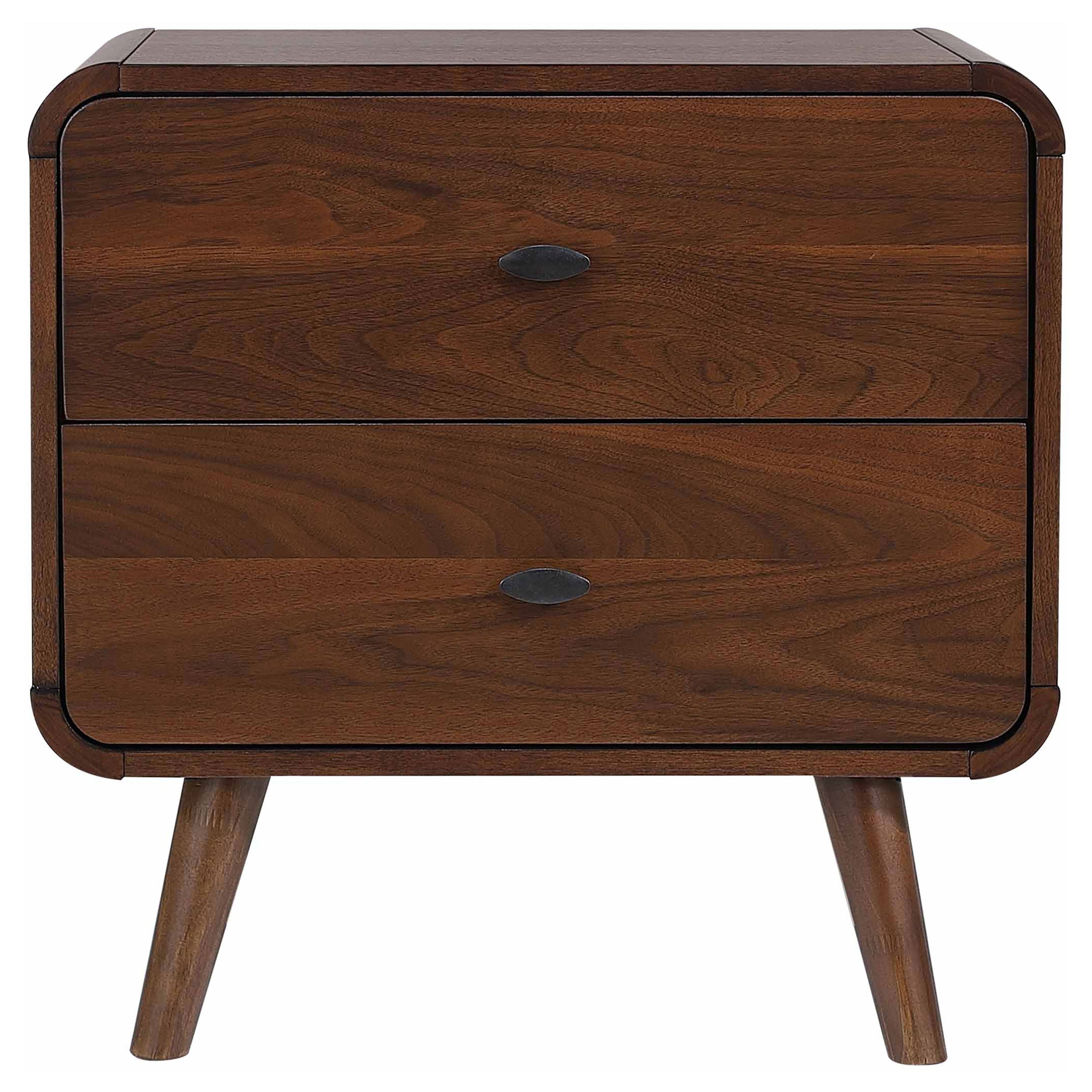 Robyn 2-drawer Nightstand Bedside Table Dark Walnut-CoasterEssence