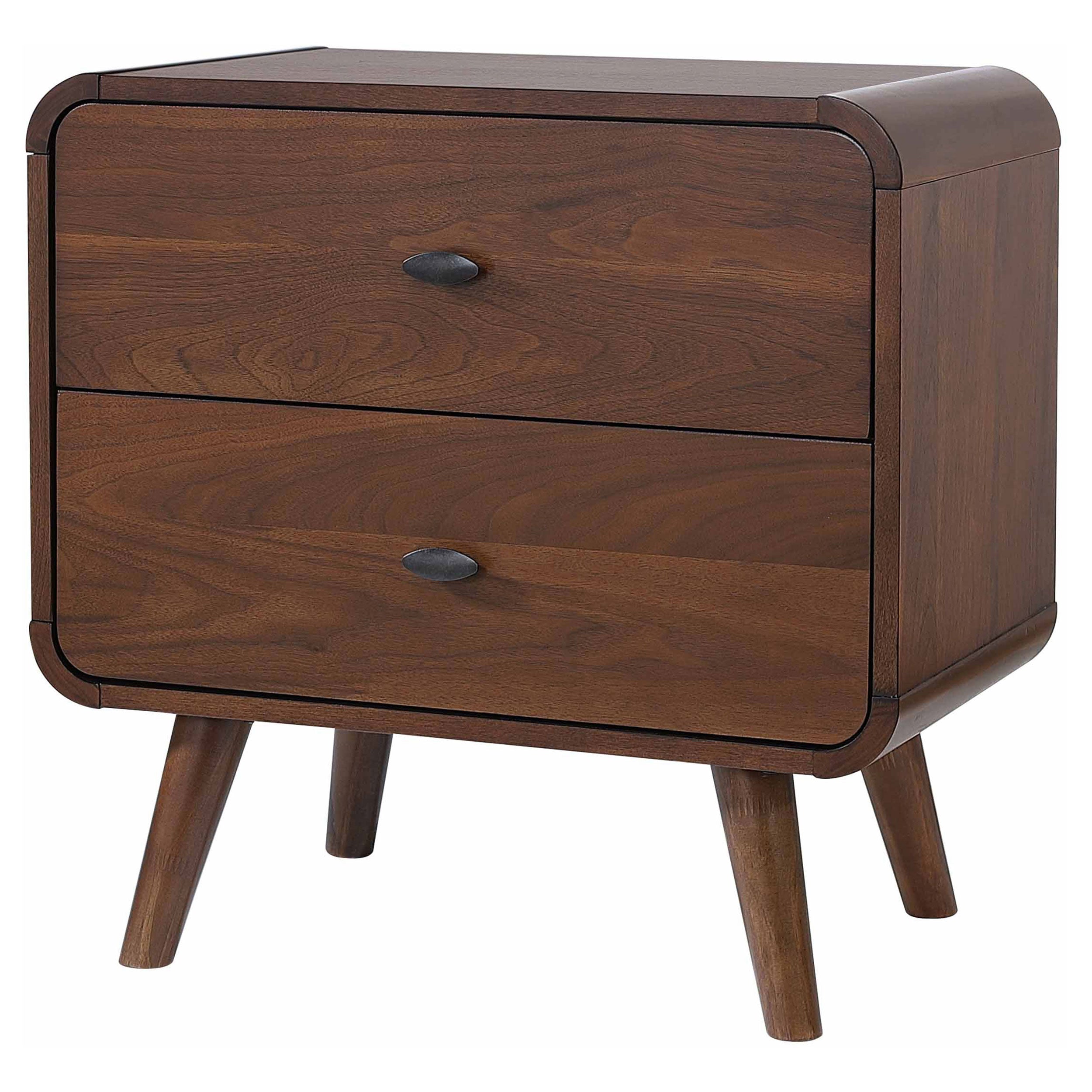 Robyn 2-drawer Nightstand Bedside Table Dark Walnut-CoasterEssence