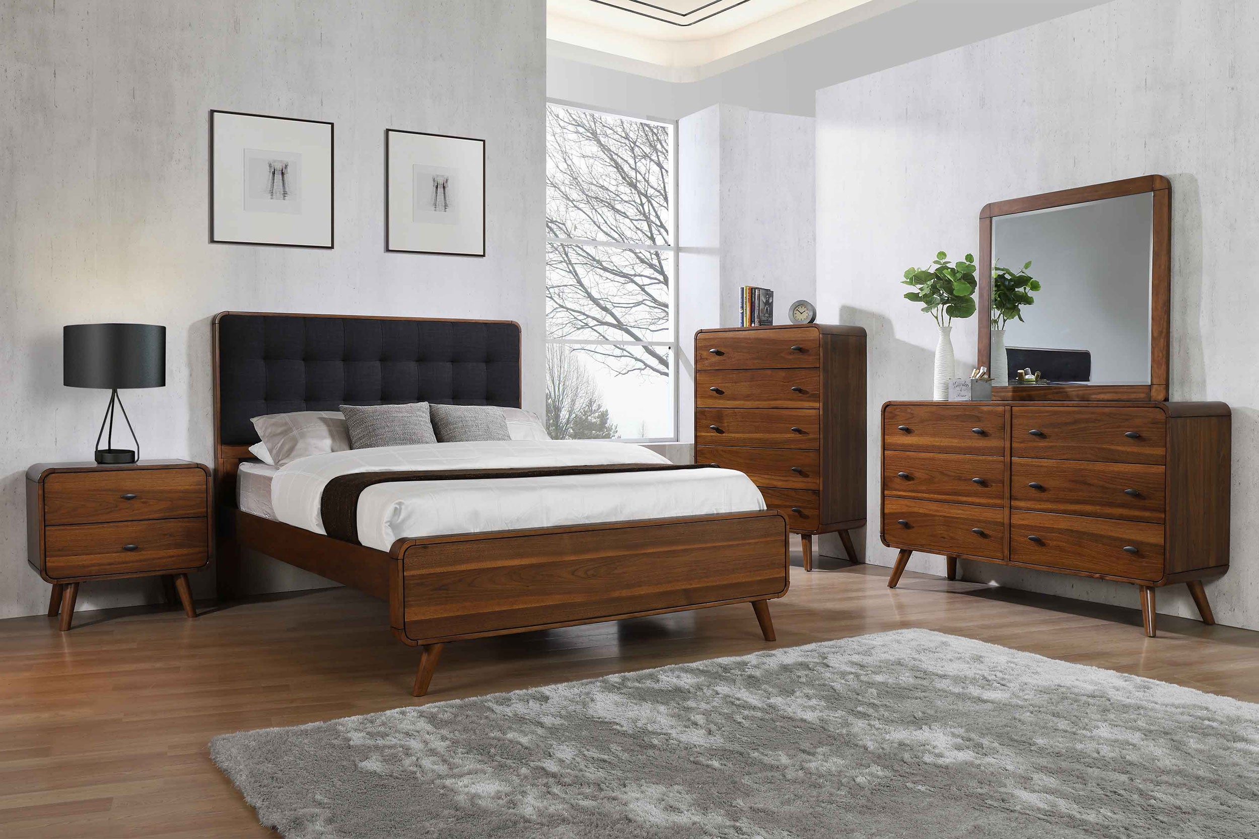 Robyn 2-drawer Nightstand Bedside Table Dark Walnut-CoasterEssence