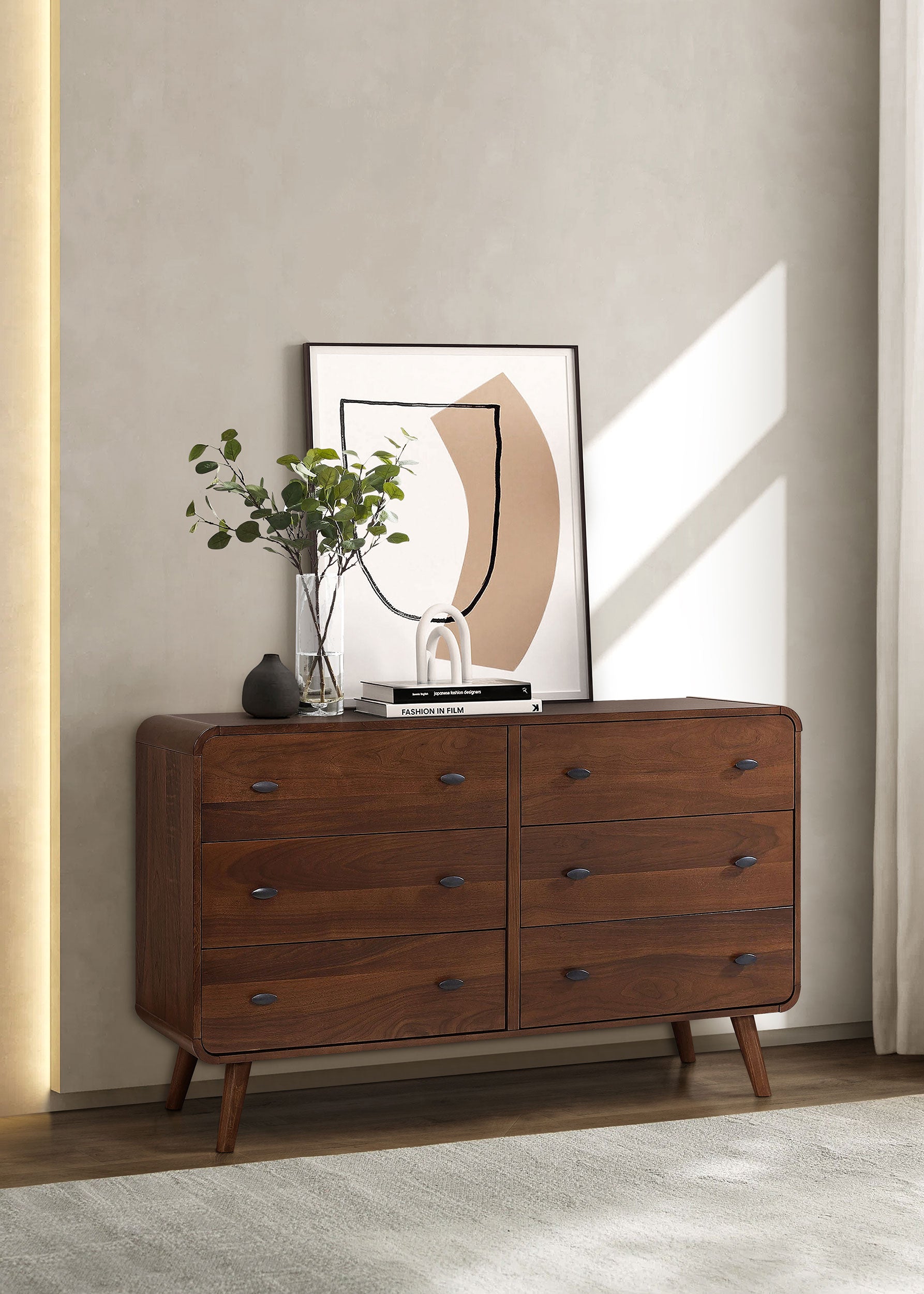 Robyn 6-drawer Bedroom Dresser Dark Walnut-CoasterEssence