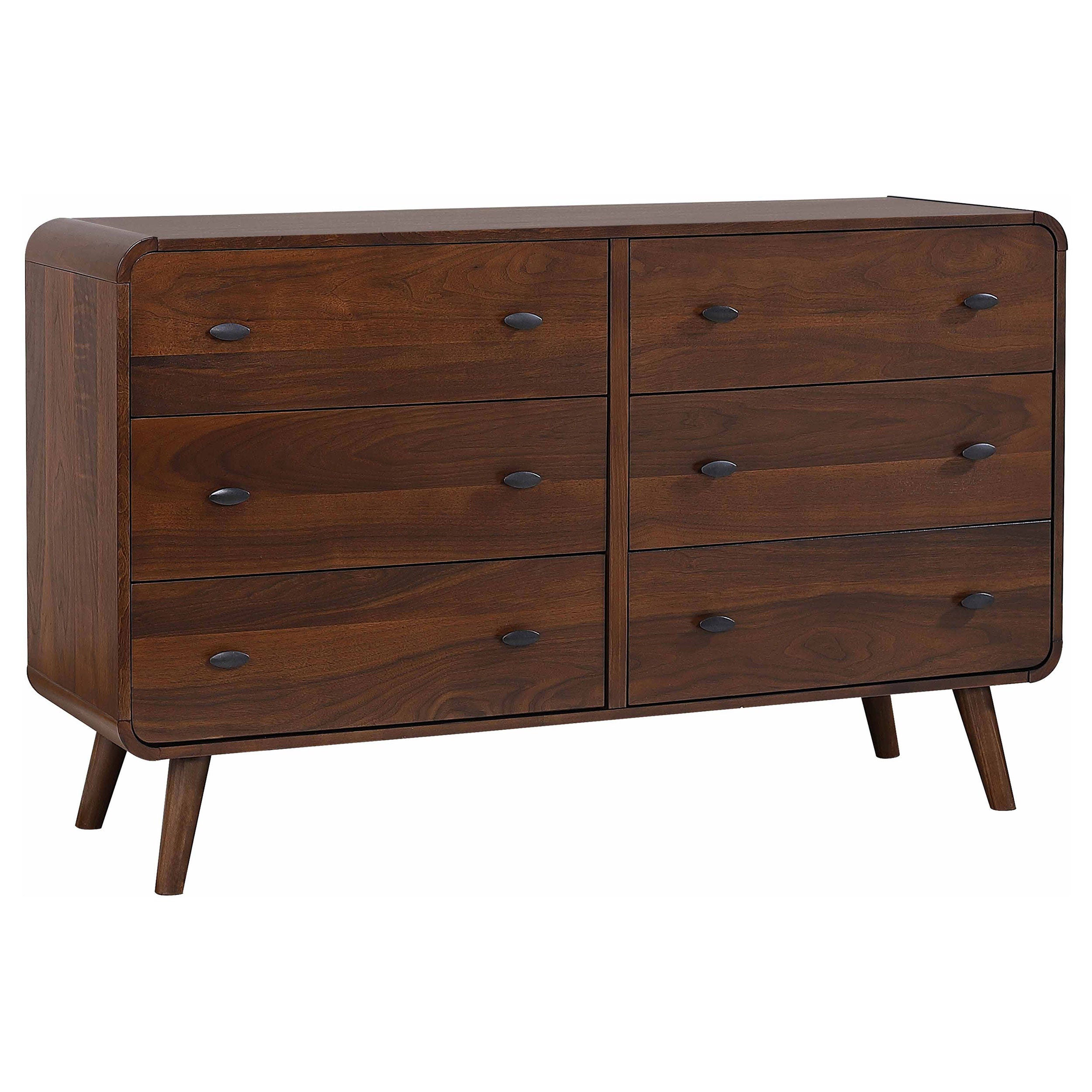 Robyn 6-drawer Bedroom Dresser Dark Walnut-CoasterEssence
