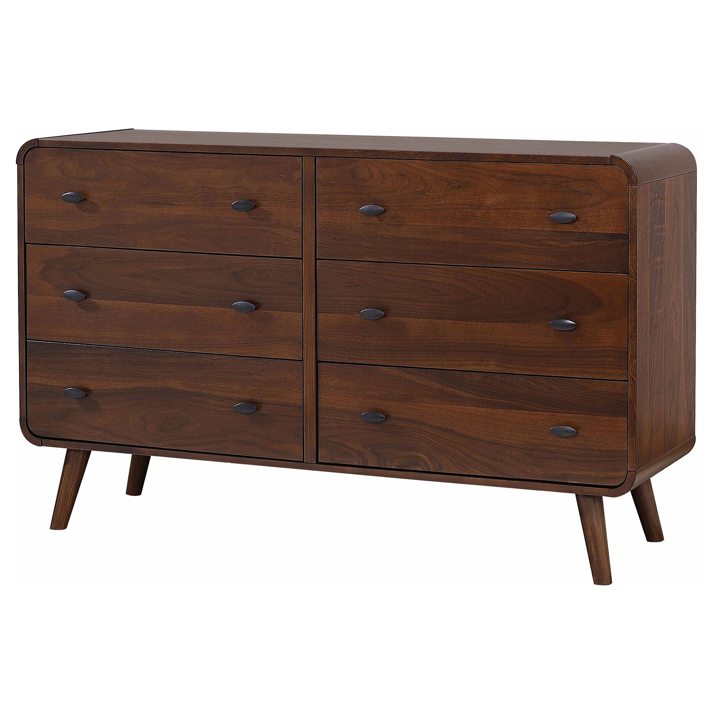 Robyn 6-drawer Bedroom Dresser Dark Walnut-CoasterEssence
