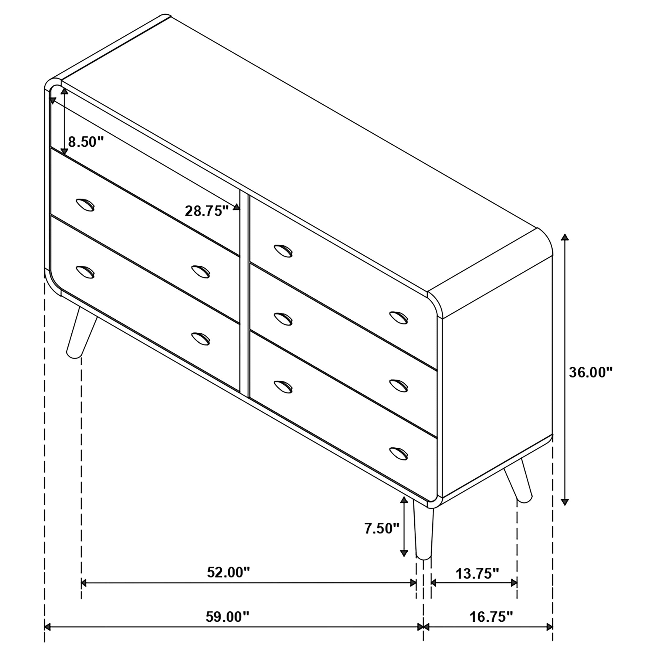 Robyn 6-drawer Bedroom Dresser Dark Walnut-CoasterEssence