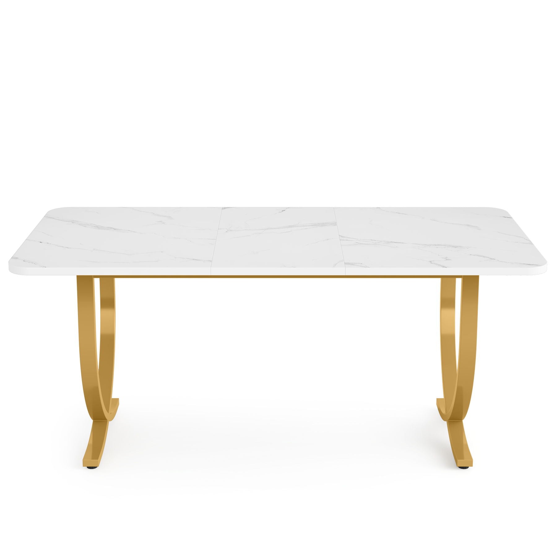 Executive Office Computer Desk For Home Office - White / Gold