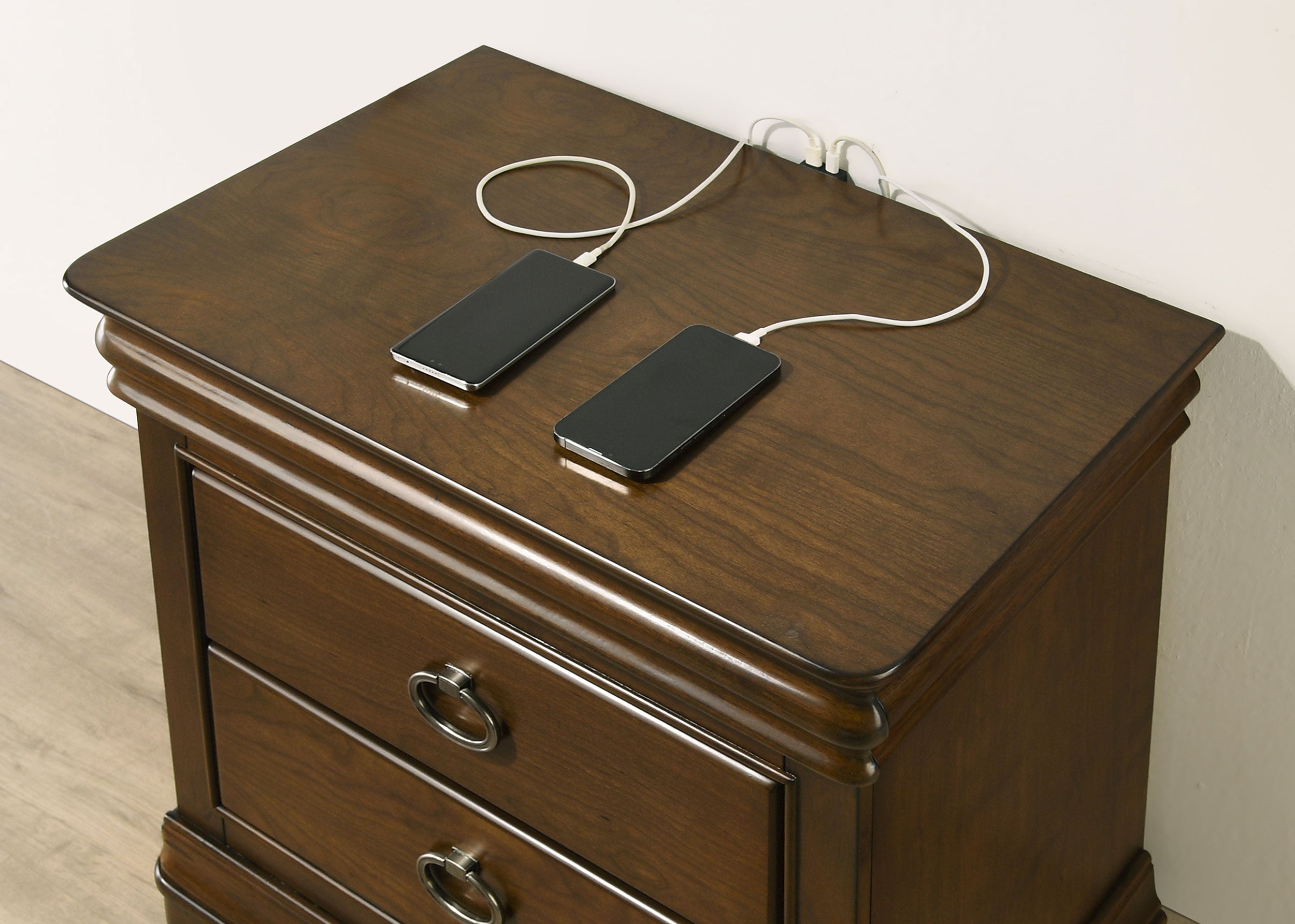 Garland 2-drawer Nightstand Bedside Table Brown Cherry-