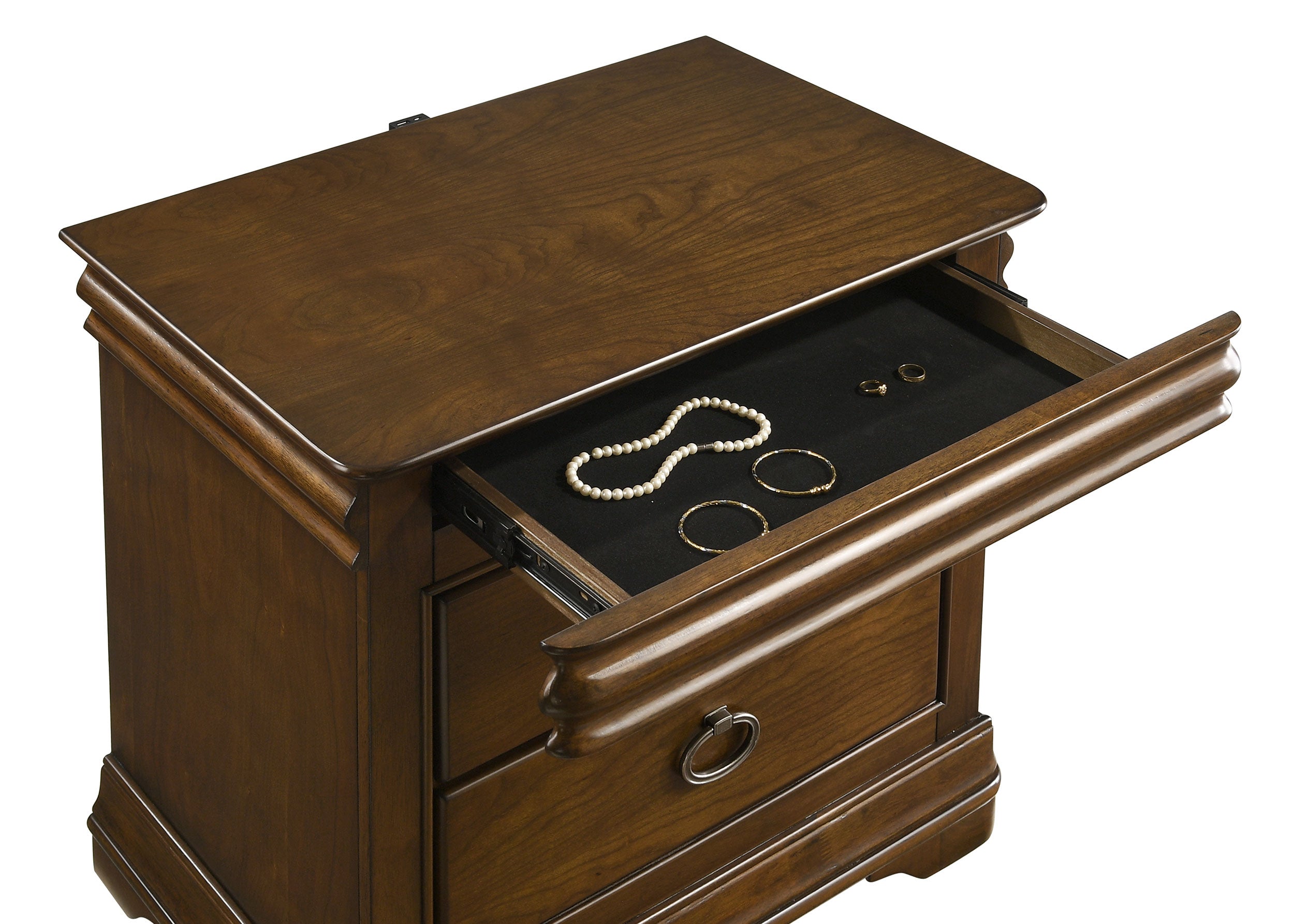 Garland 2-drawer Nightstand Bedside Table Brown Cherry-