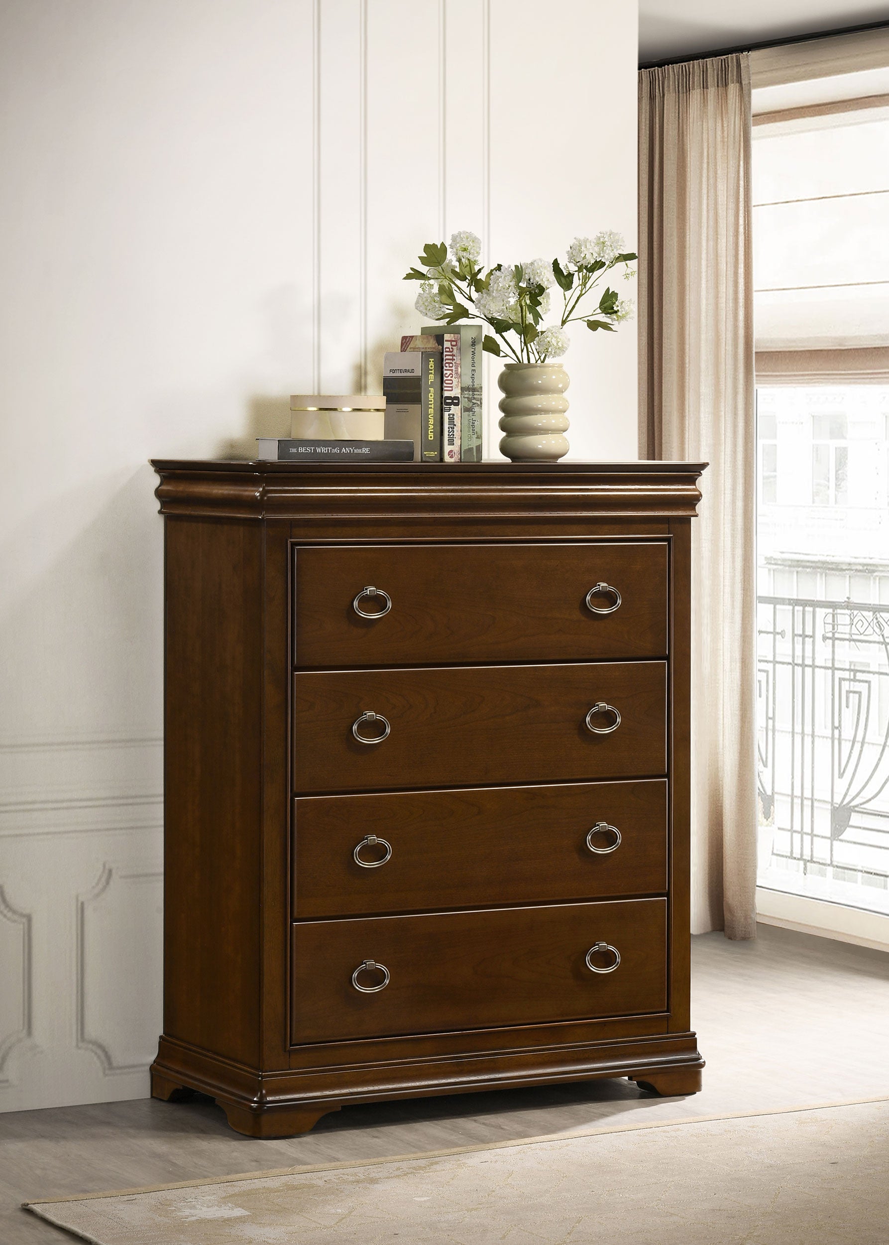 Garland 4-drawer Bedroom Chest of Drawers Brown Cherry-