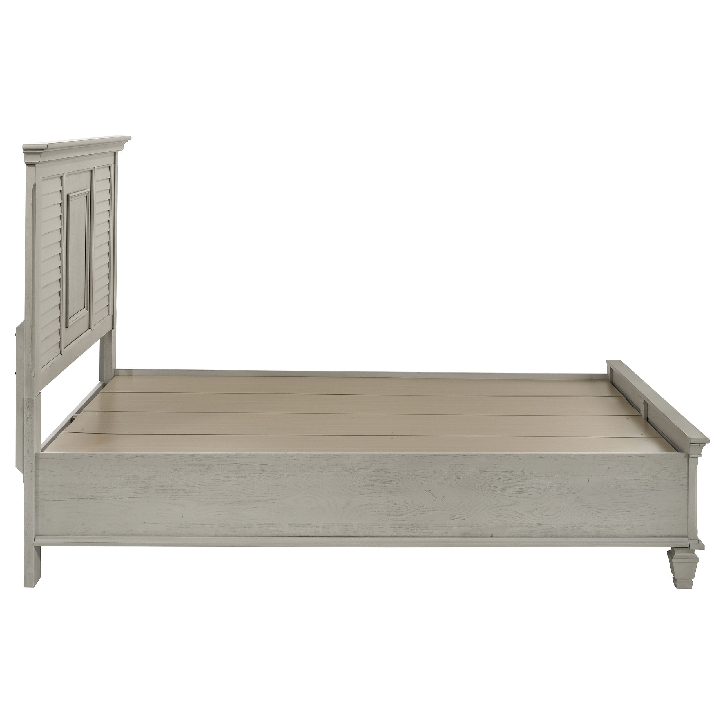 Franco Wood Queen Storage Panel Bed Distressed White-CoasterEssence