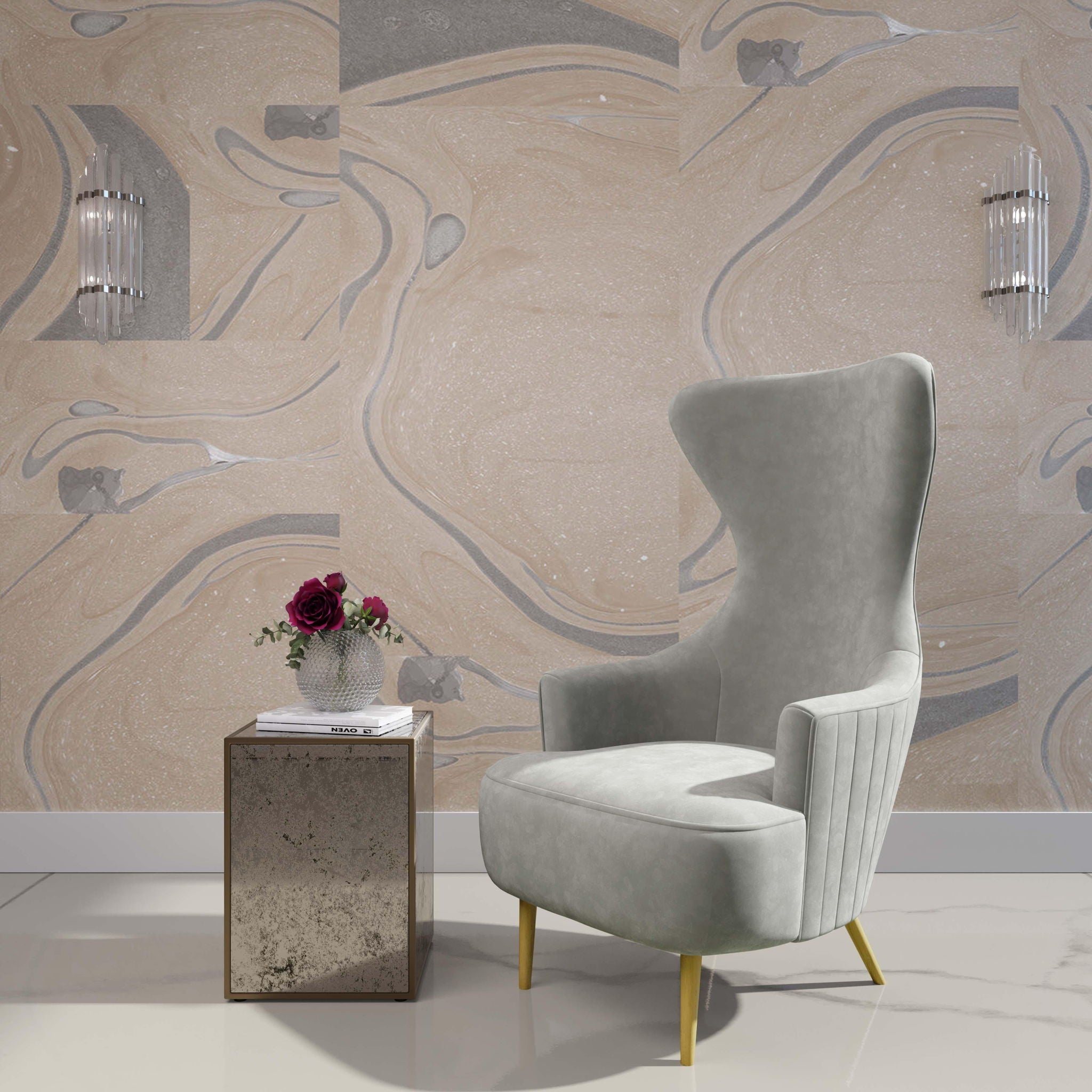 Lana - Mirrored Side Table - Antique Mirror