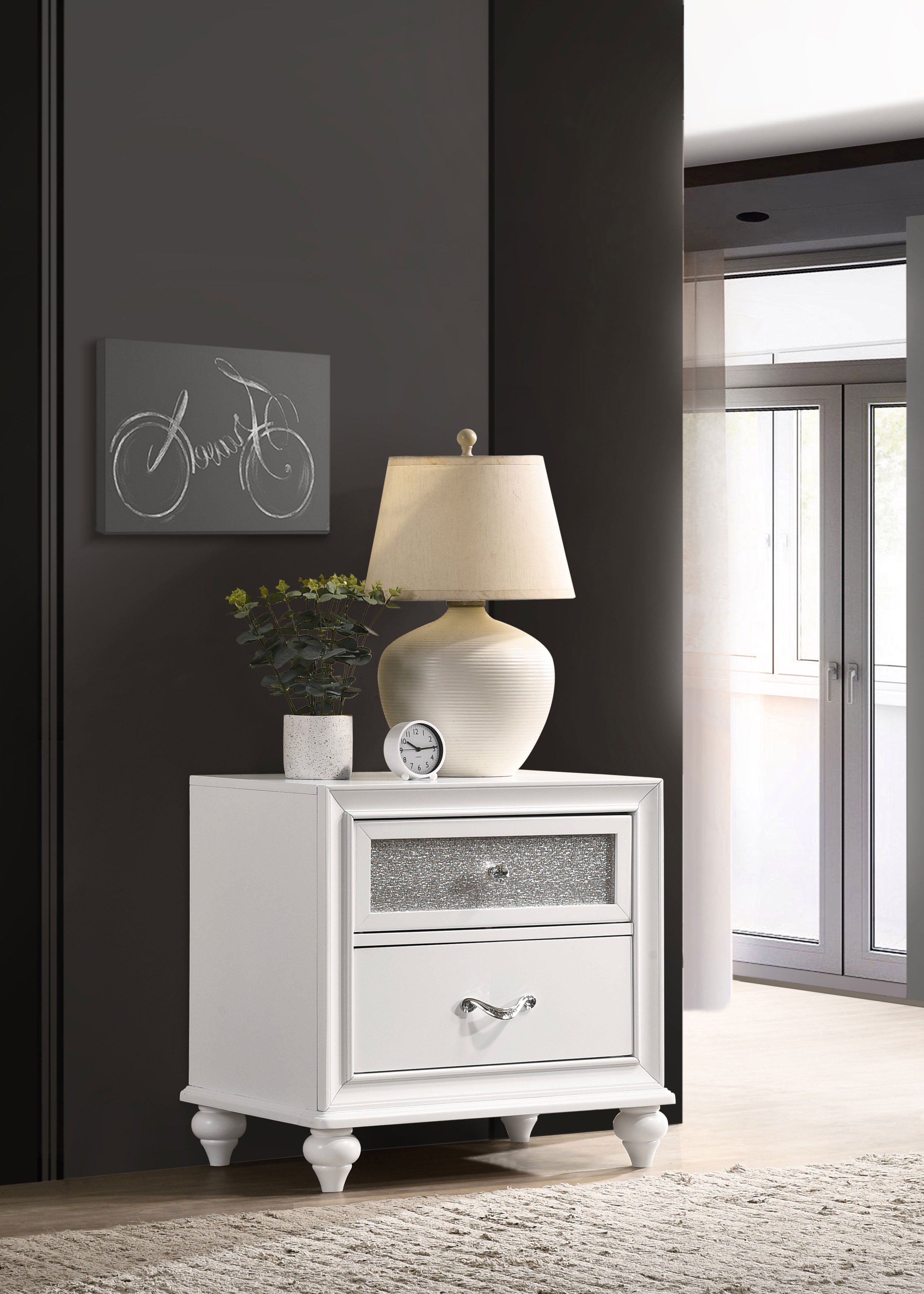 Barzini 2-drawer Nightstand White-CoasterEveryday