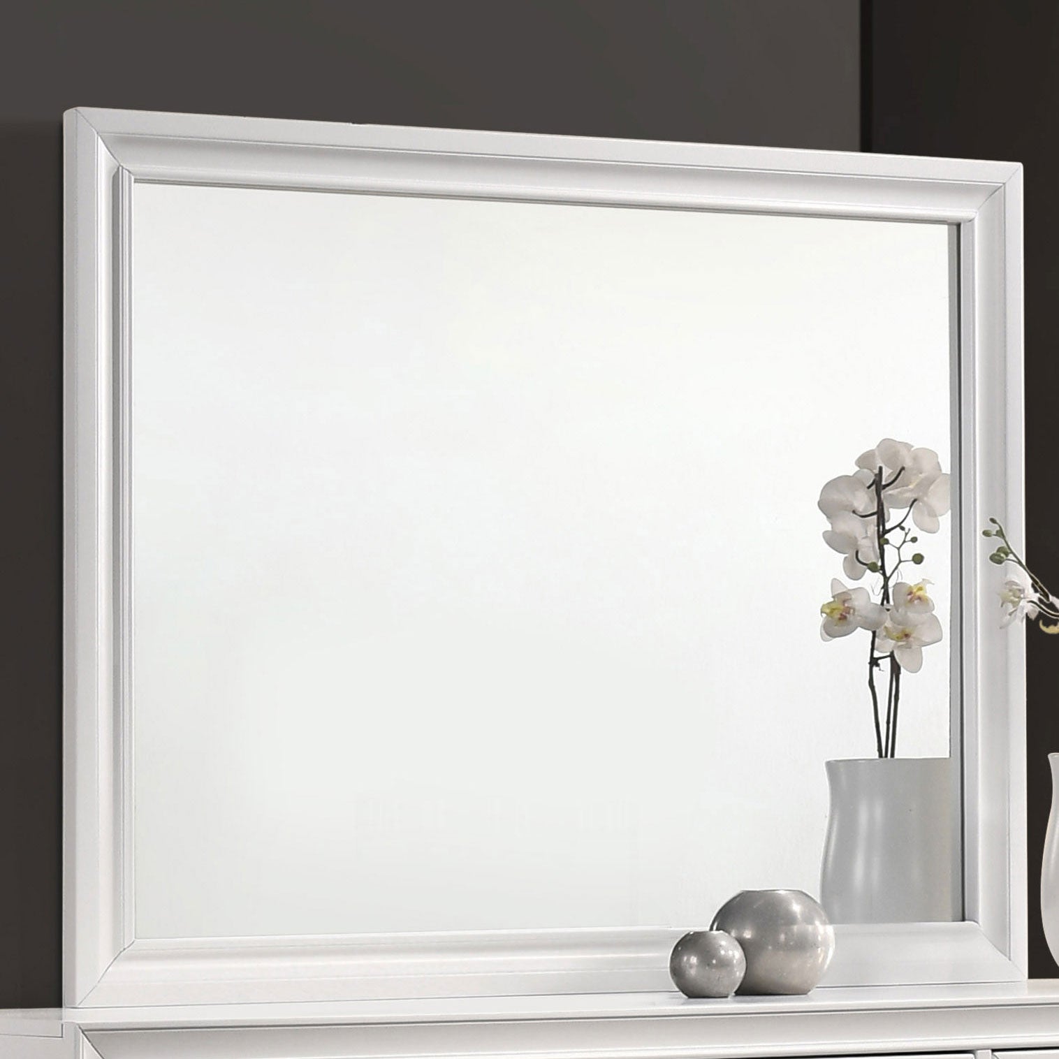 Barzini Dresser Mirror White-CoasterEveryday