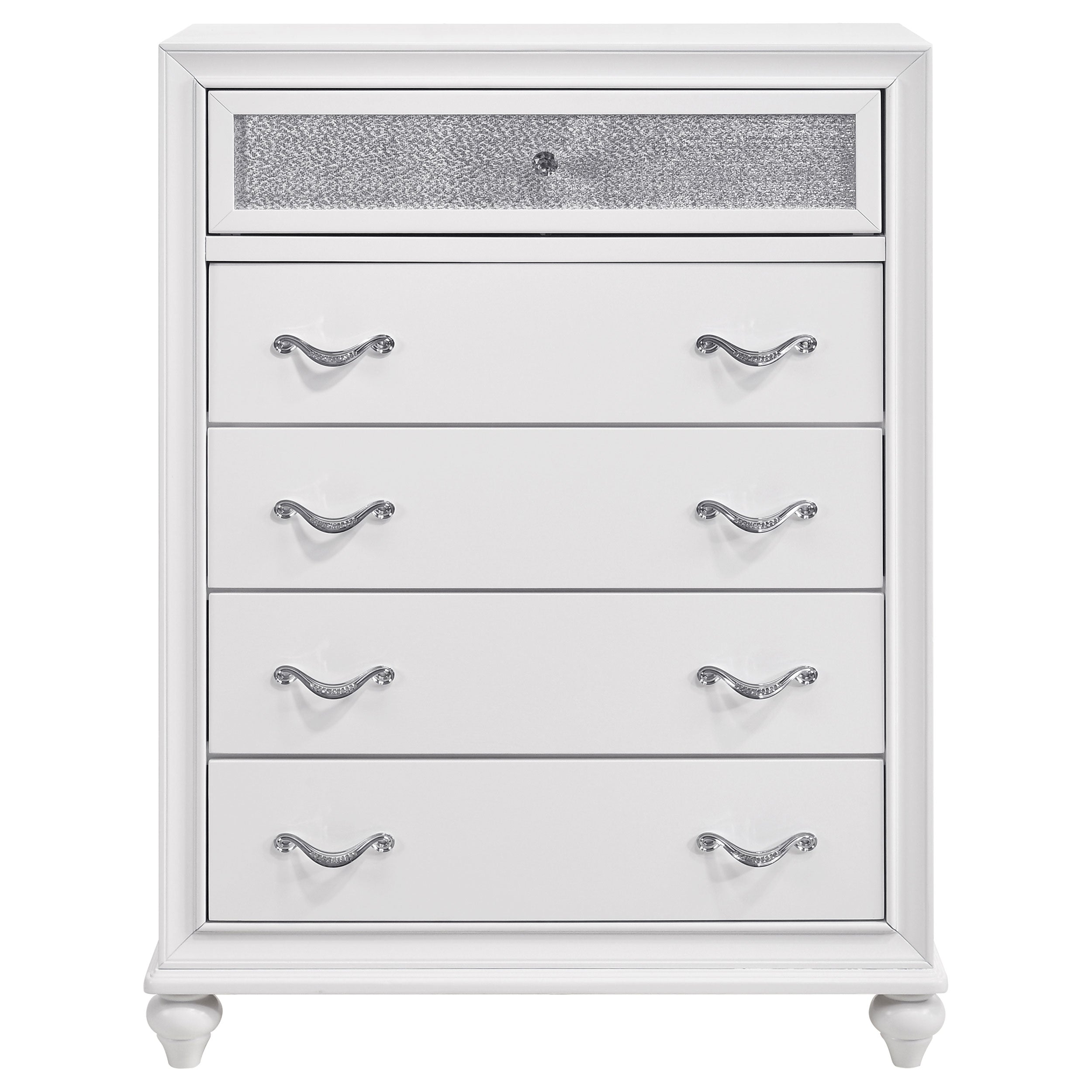 Barzini 5-drawer Bedroom Chest White-CoasterEveryday