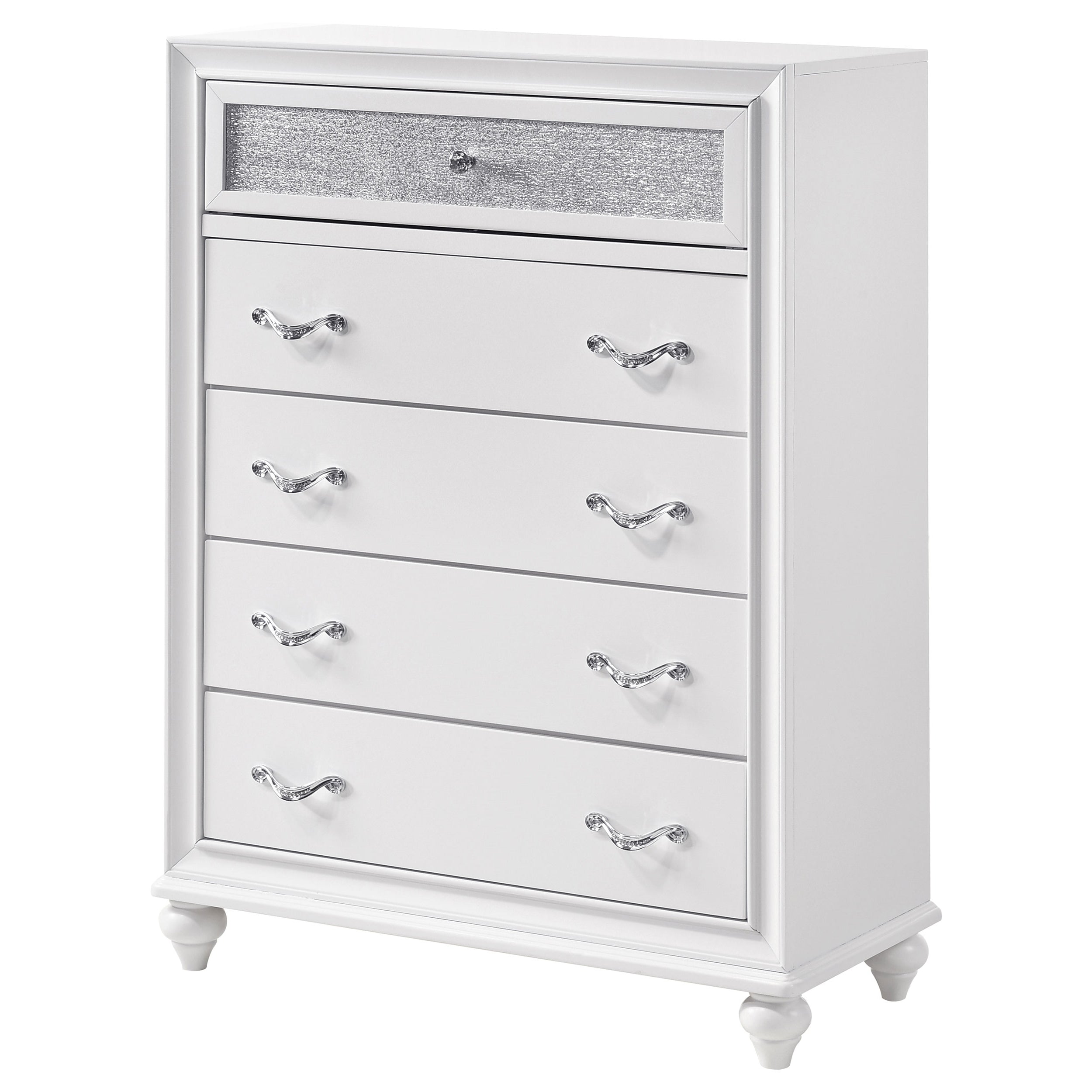 Barzini 5-drawer Bedroom Chest White-CoasterEveryday