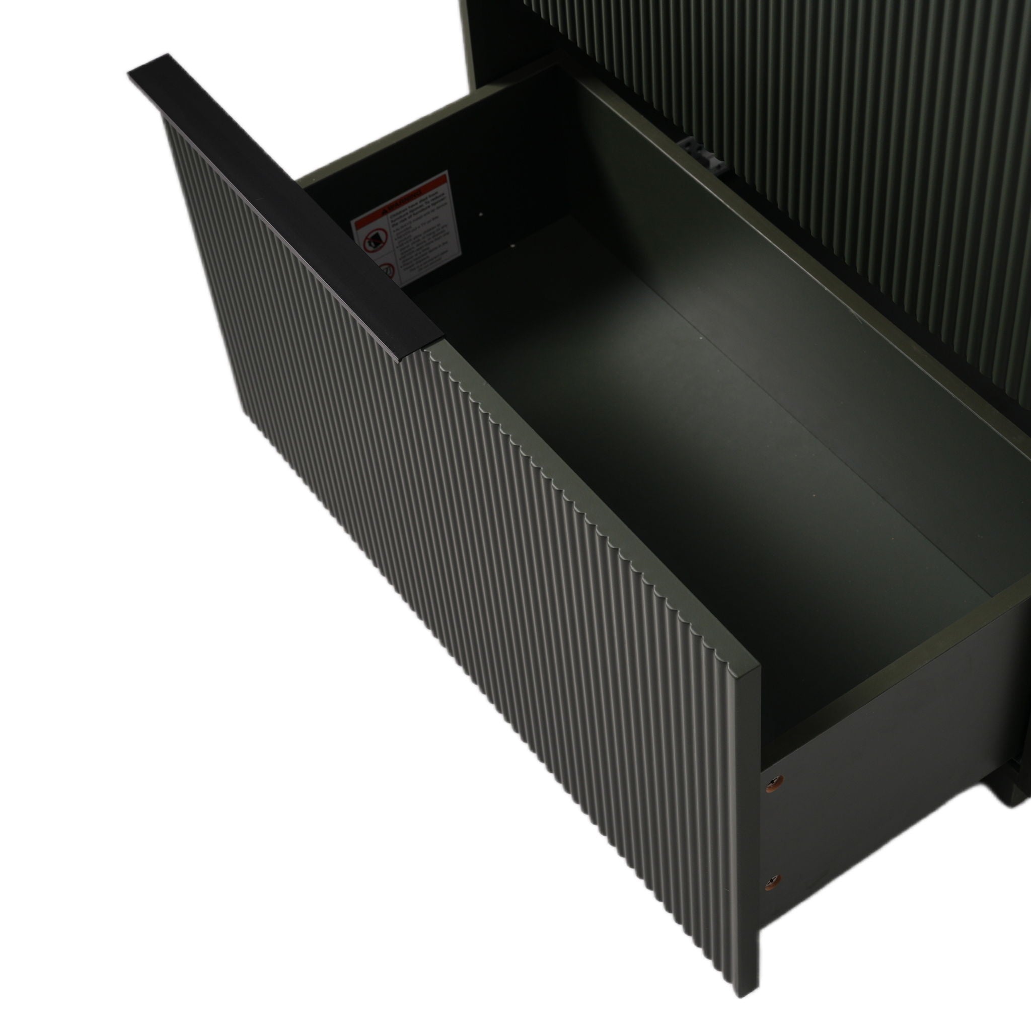 Fluted Bathroom Vanity With Ceramic Sink, Soft Close Slides