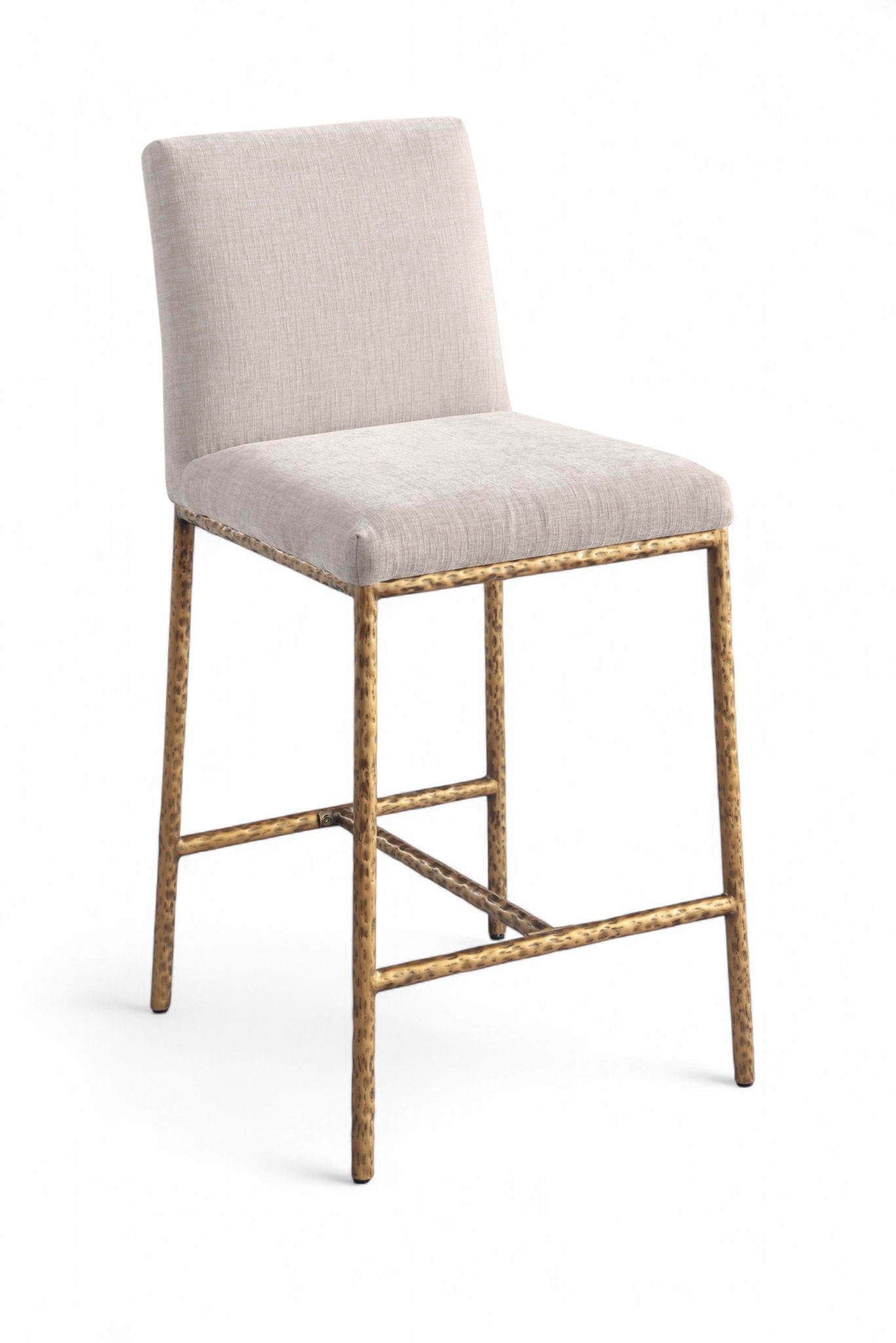 - Reeves - Chenille Fabric Upholstered Counter Stool (Set of 2) - Gold ...