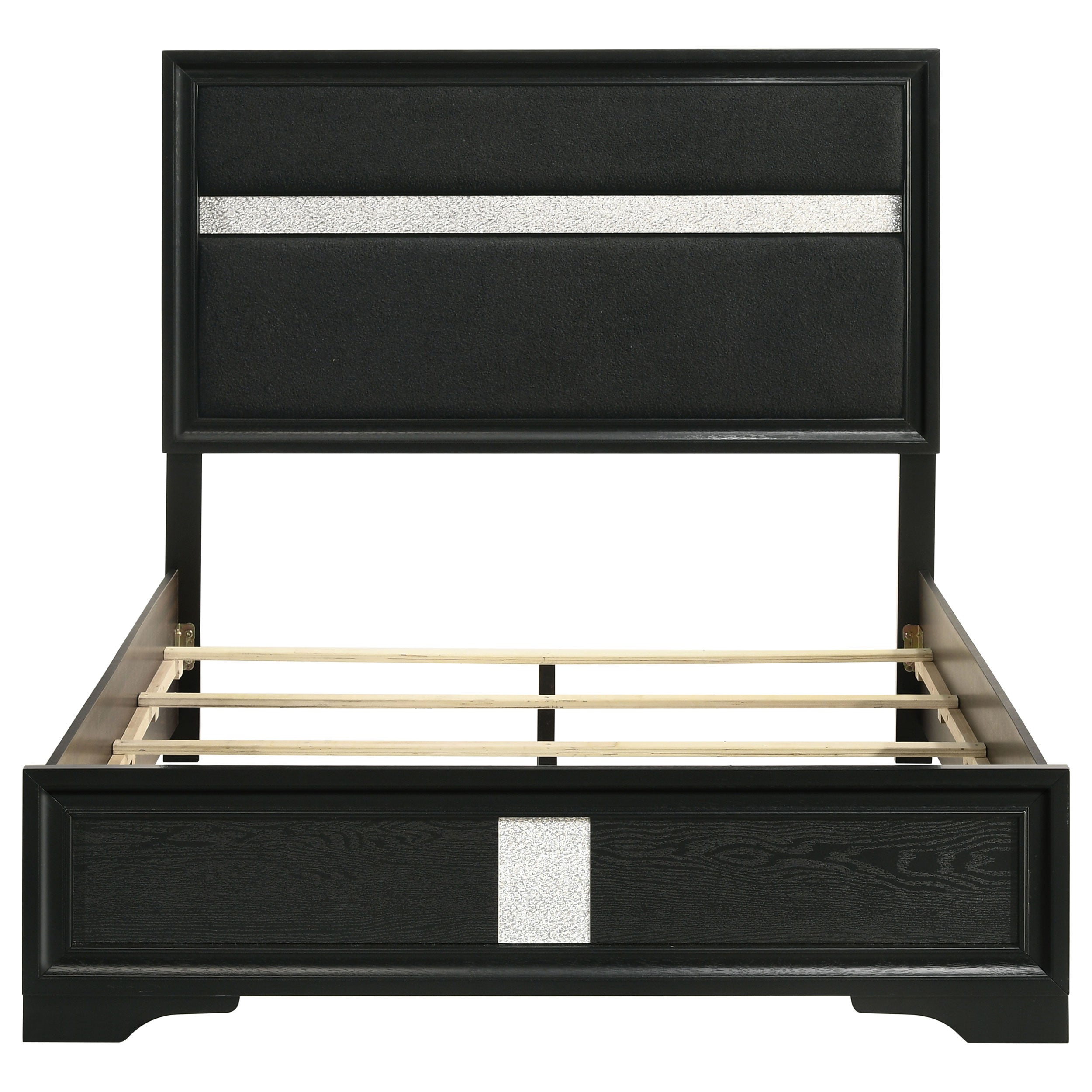 Miranda 54-inch Upholstered Full Panel Bed Black-