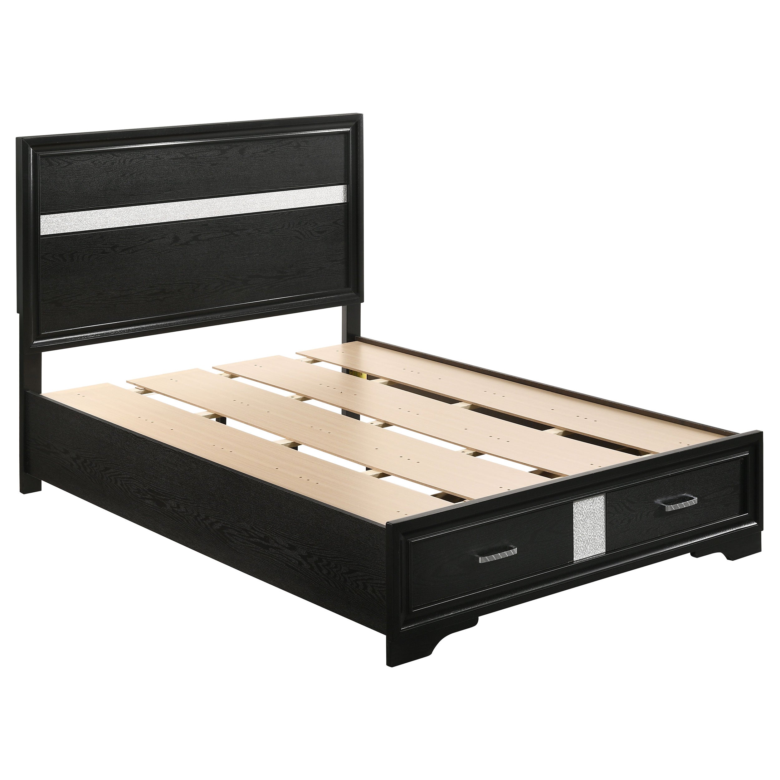 Miranda 51-inch Wood Full Storage Panel Bed Black-CoasterEveryday