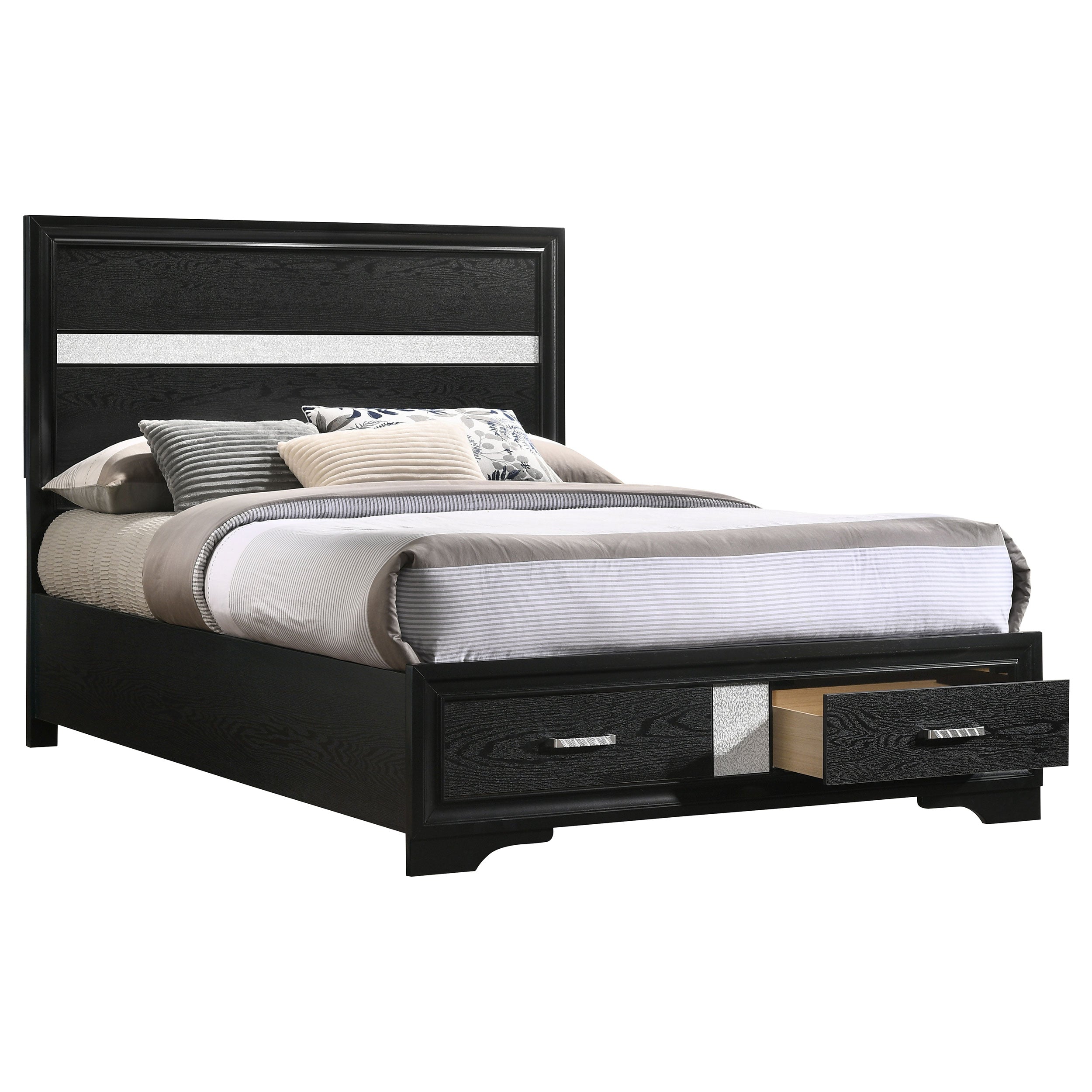Miranda 51-inch Wood Full Storage Panel Bed Black-CoasterEveryday