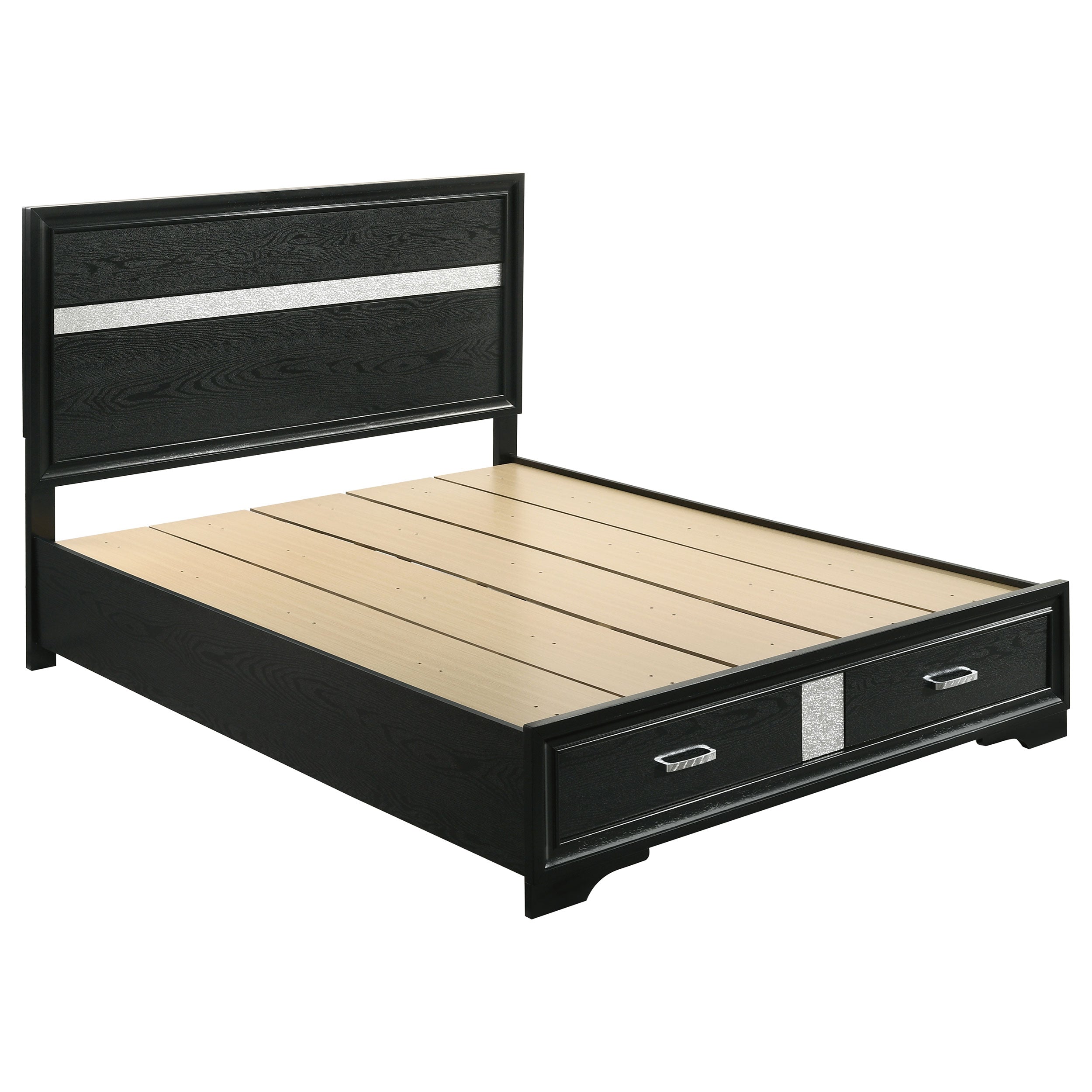 Miranda 51-inch Wood Queen Storage Panel Bed Black-CoasterEveryday
