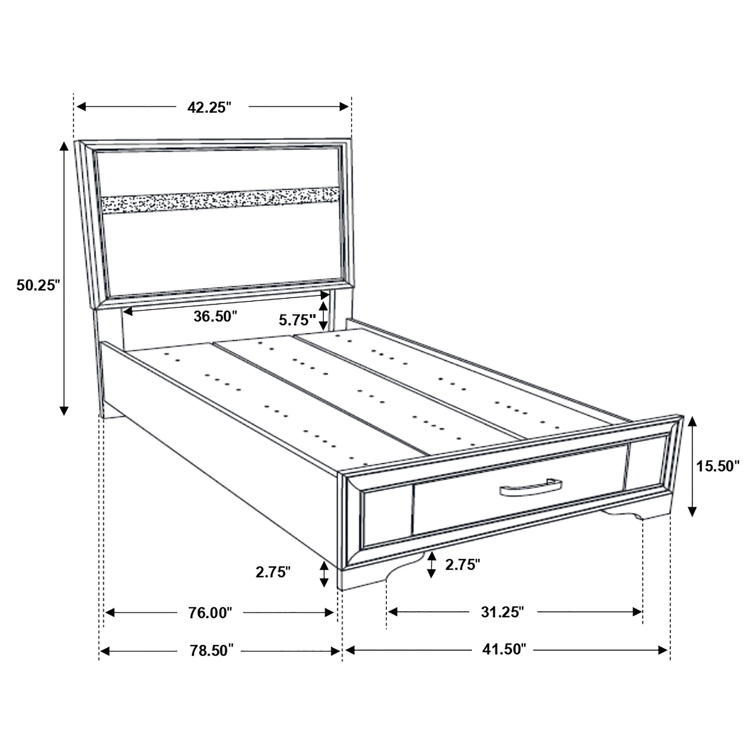 Miranda 51-inch Wood Twin Storage Panel Bed Black-CoasterEveryday