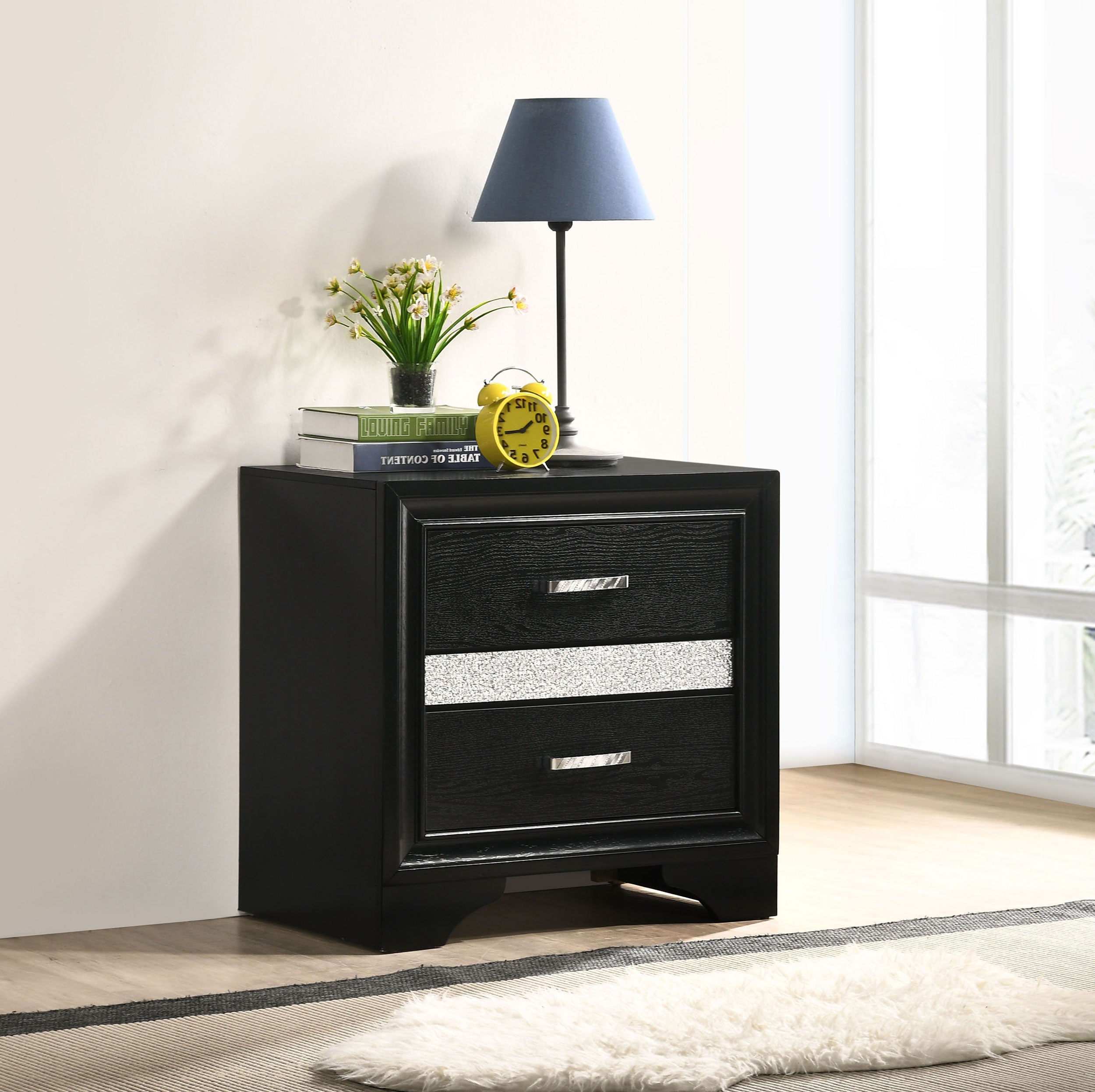 Miranda 3-drawer Nightstand Bedside Table Black-CoasterEveryday
