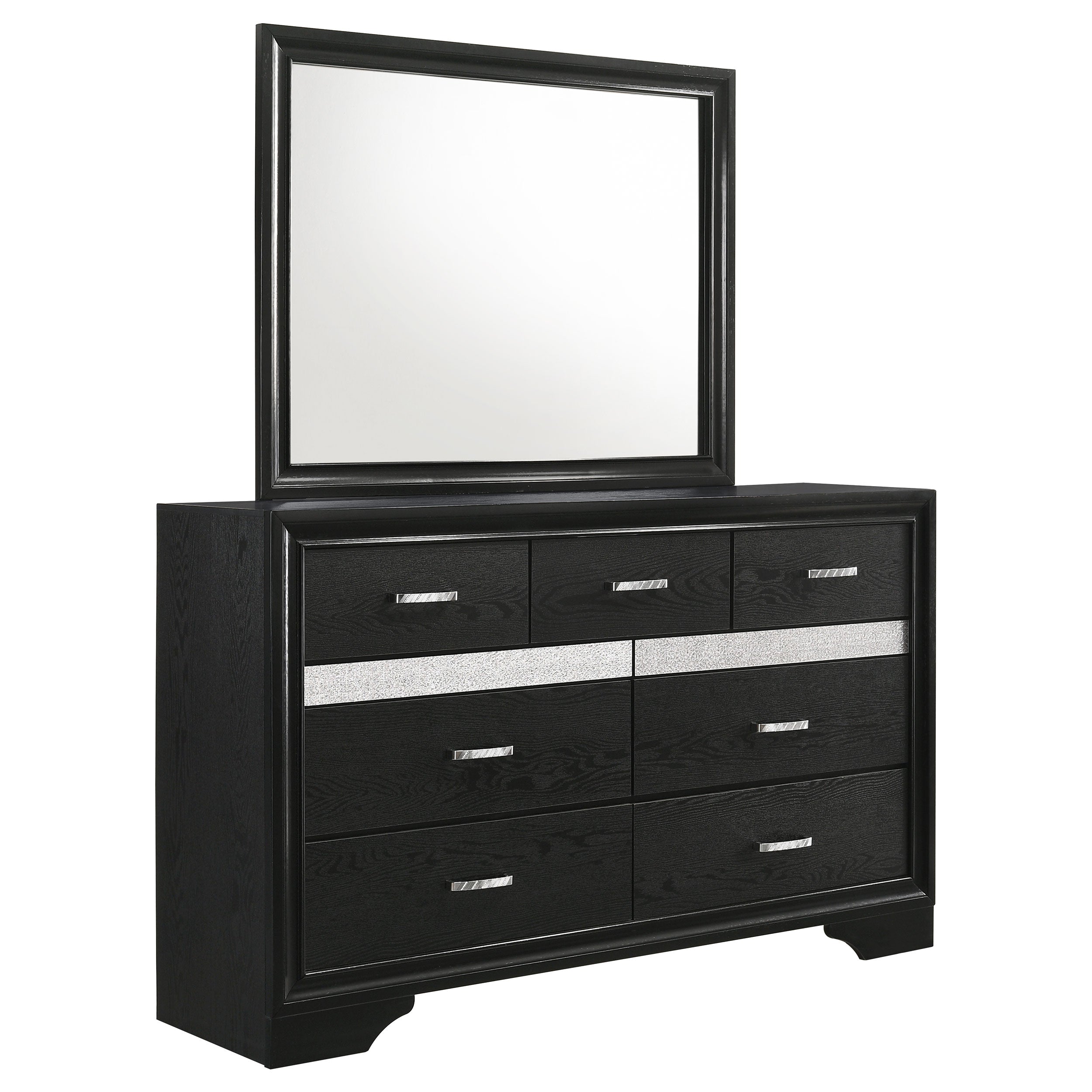 Miranda 7-drawer Dresser with Mirror Black-CoasterEveryday