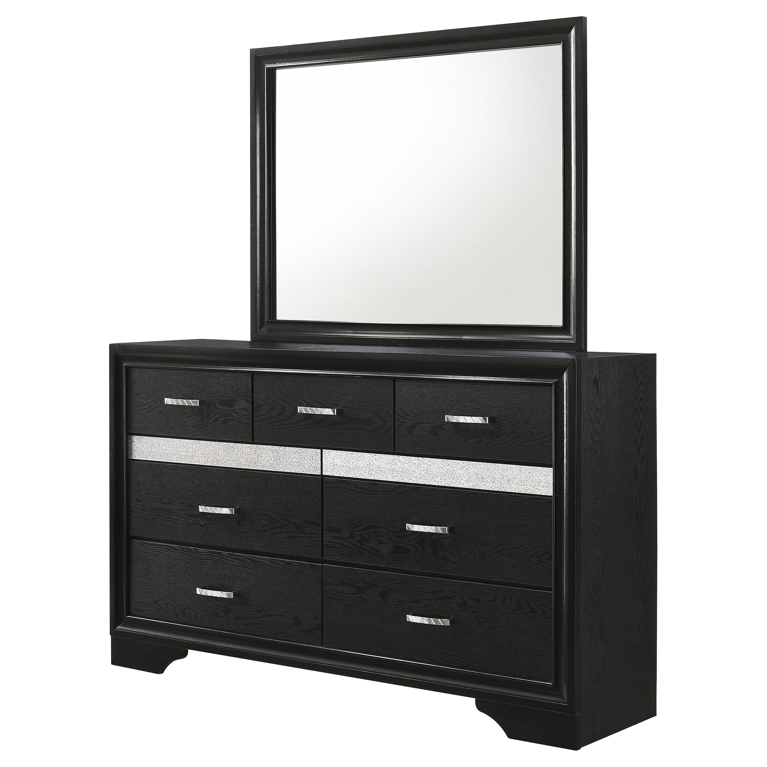 Miranda 7-drawer Dresser with Mirror Black-CoasterEveryday