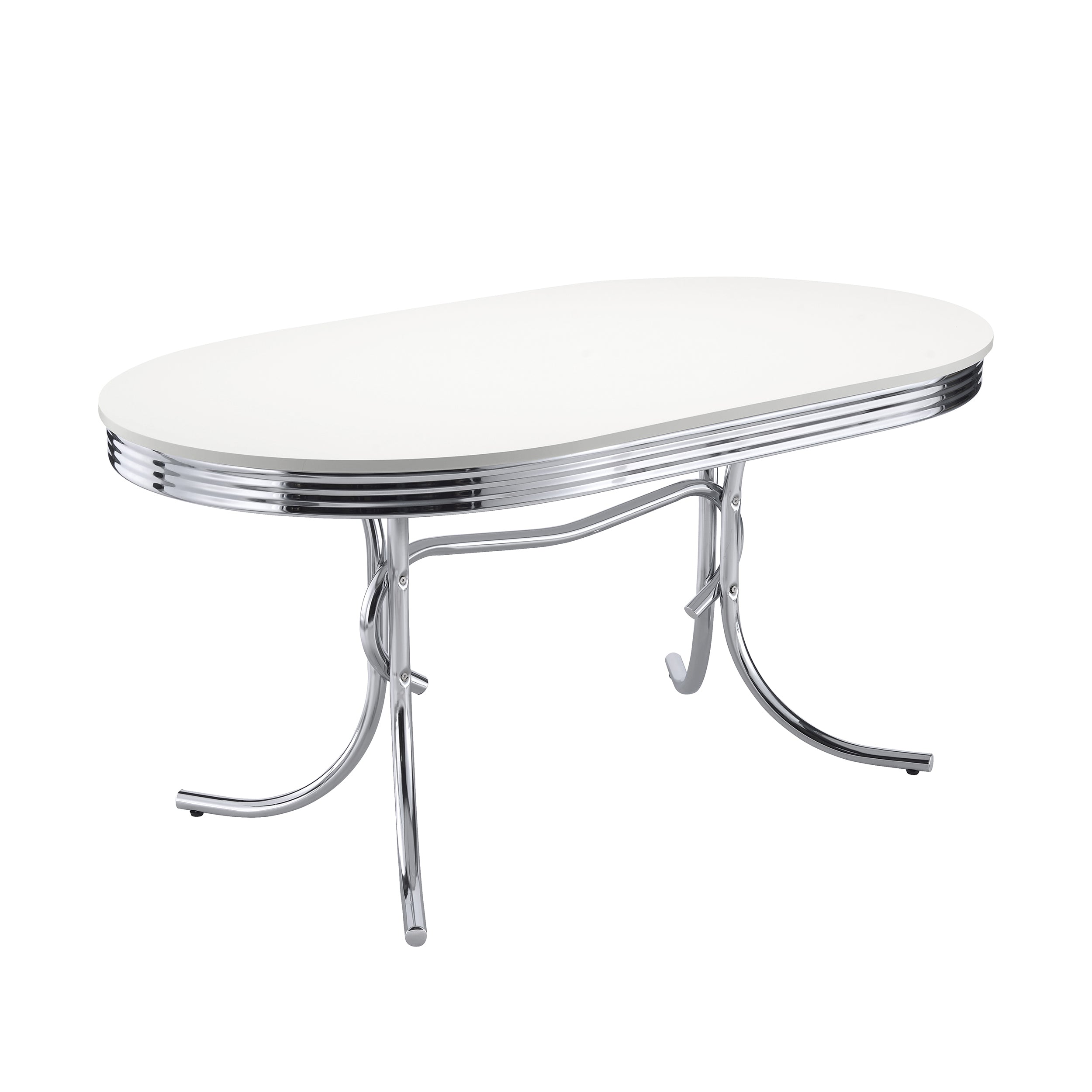 Retro 5-piece Oval Dining Table Set White and Black-CoasterEveryday