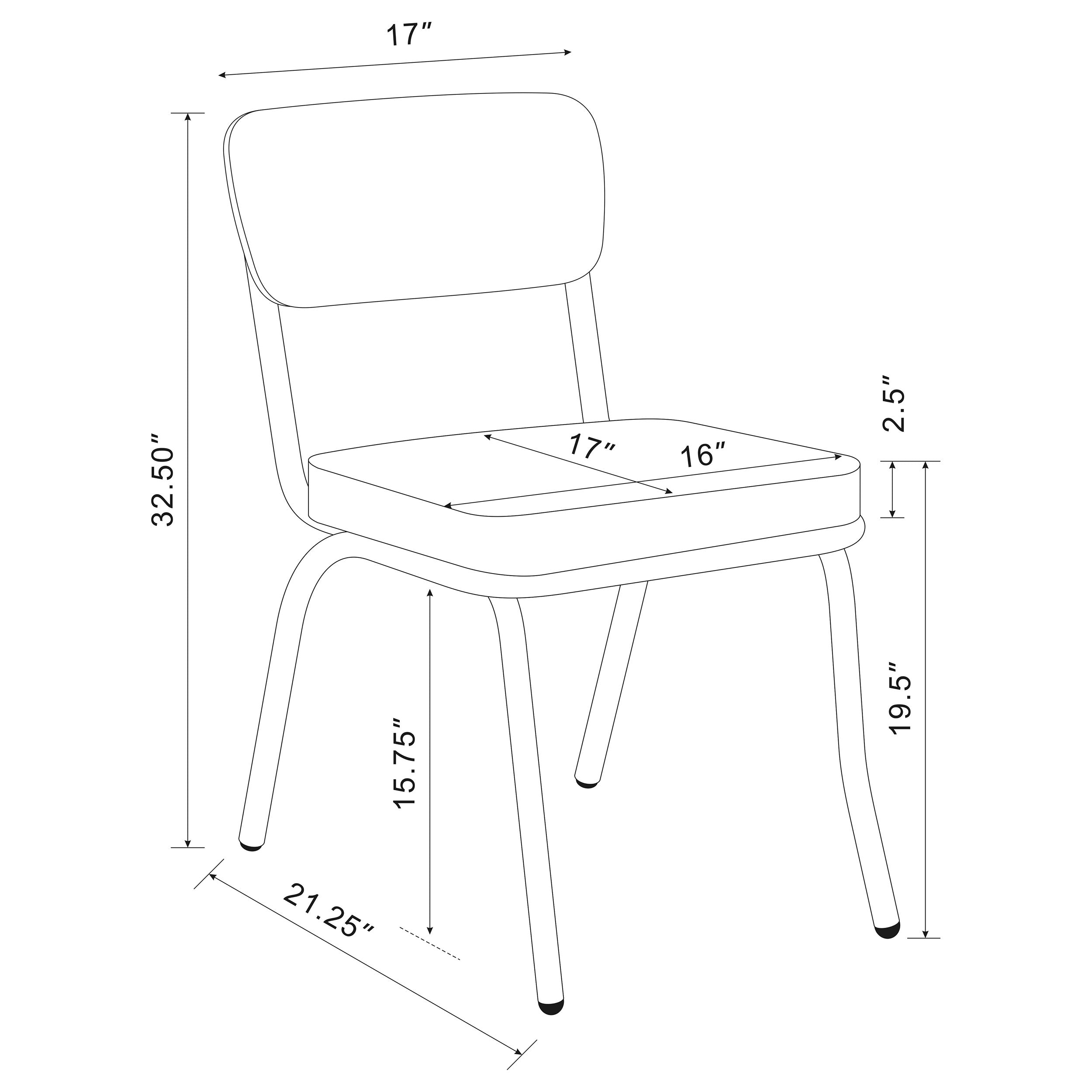 Retro Upholstered Dining Side Chair Black (Set of 2)-CoasterEveryday