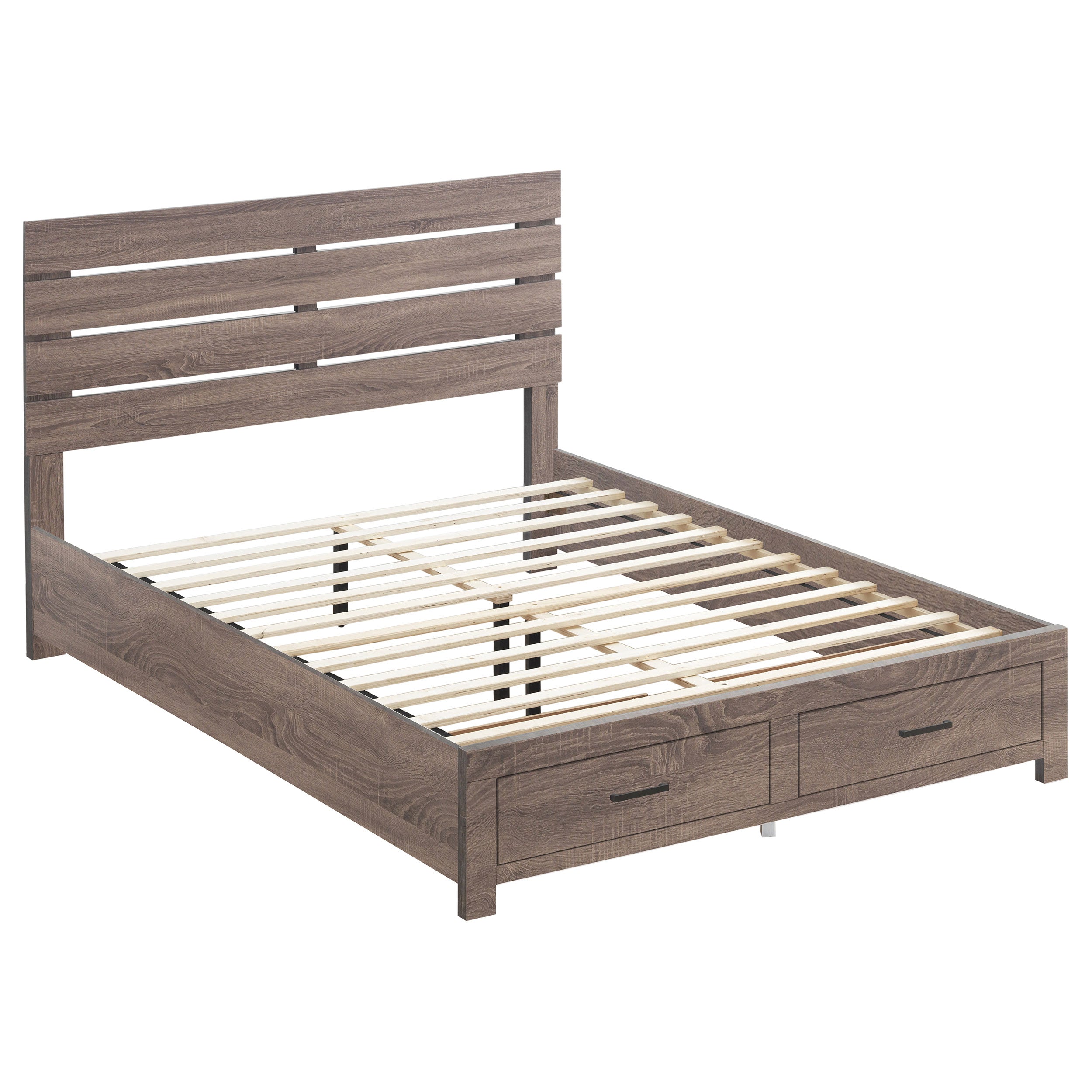 Brantford Wood Queen Storage Panel Bed Barrel Oak-CoasterEveryday