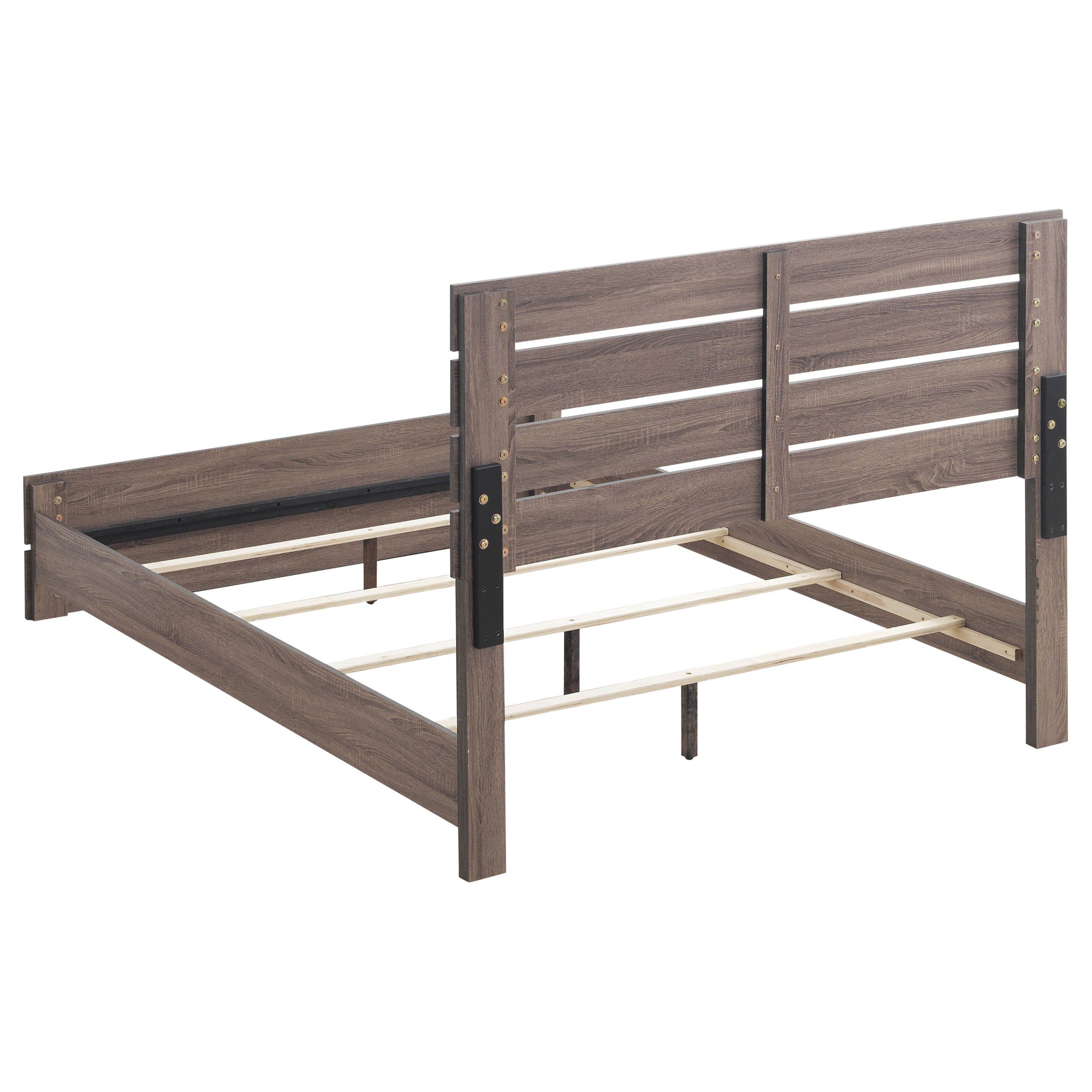 Brantford Wood Queen Panel Bed Barrel Oak-CoasterEveryday