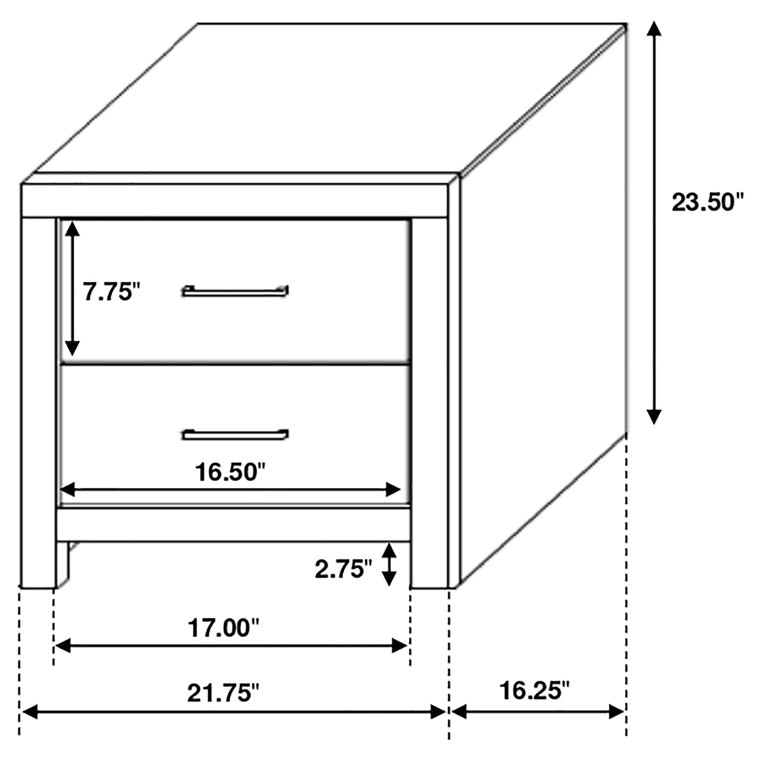 Brantford 2-drawer Nightstand Barrel Oak-CoasterEveryday