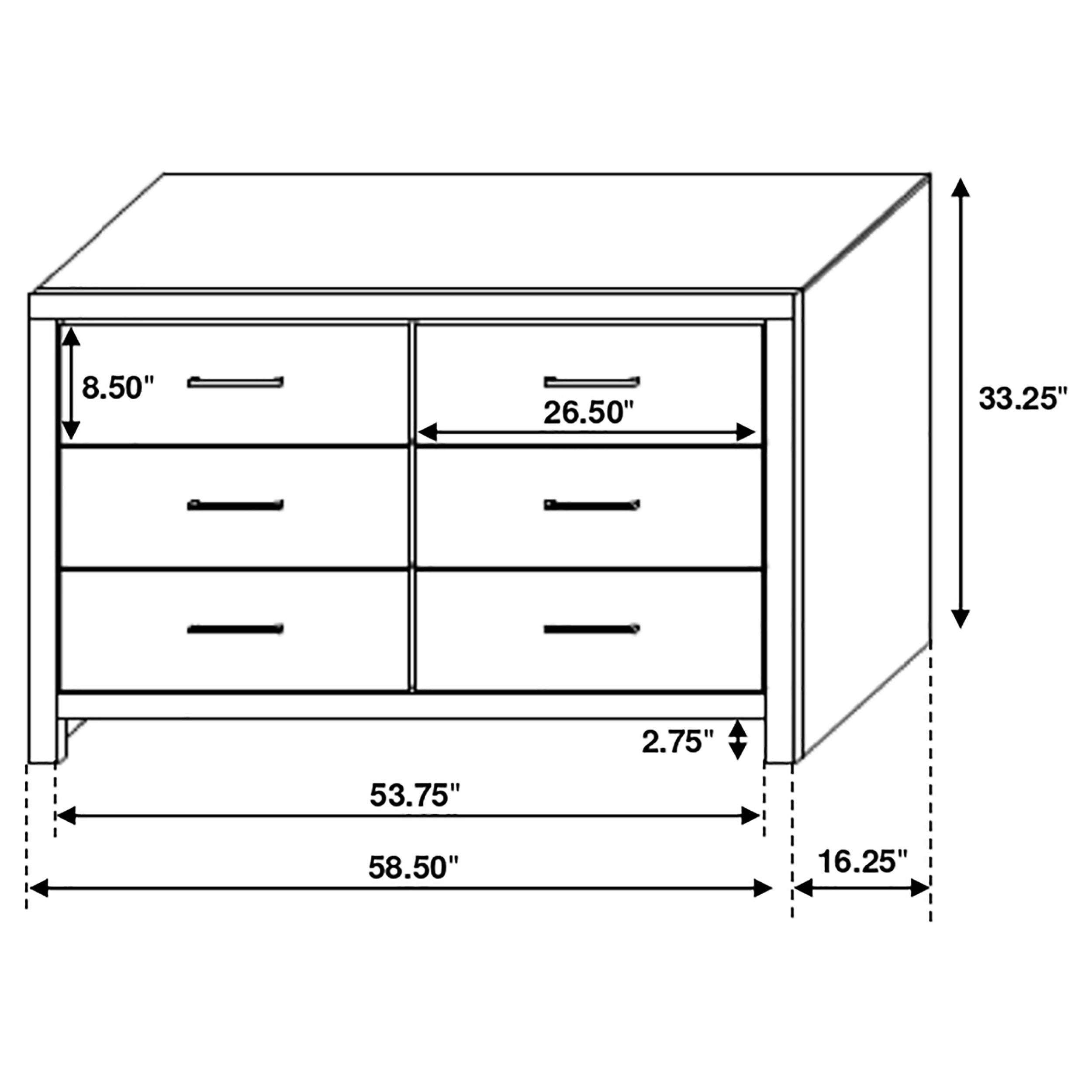 Brantford 6-drawer Dresser Barrel Oak-CoasterEveryday