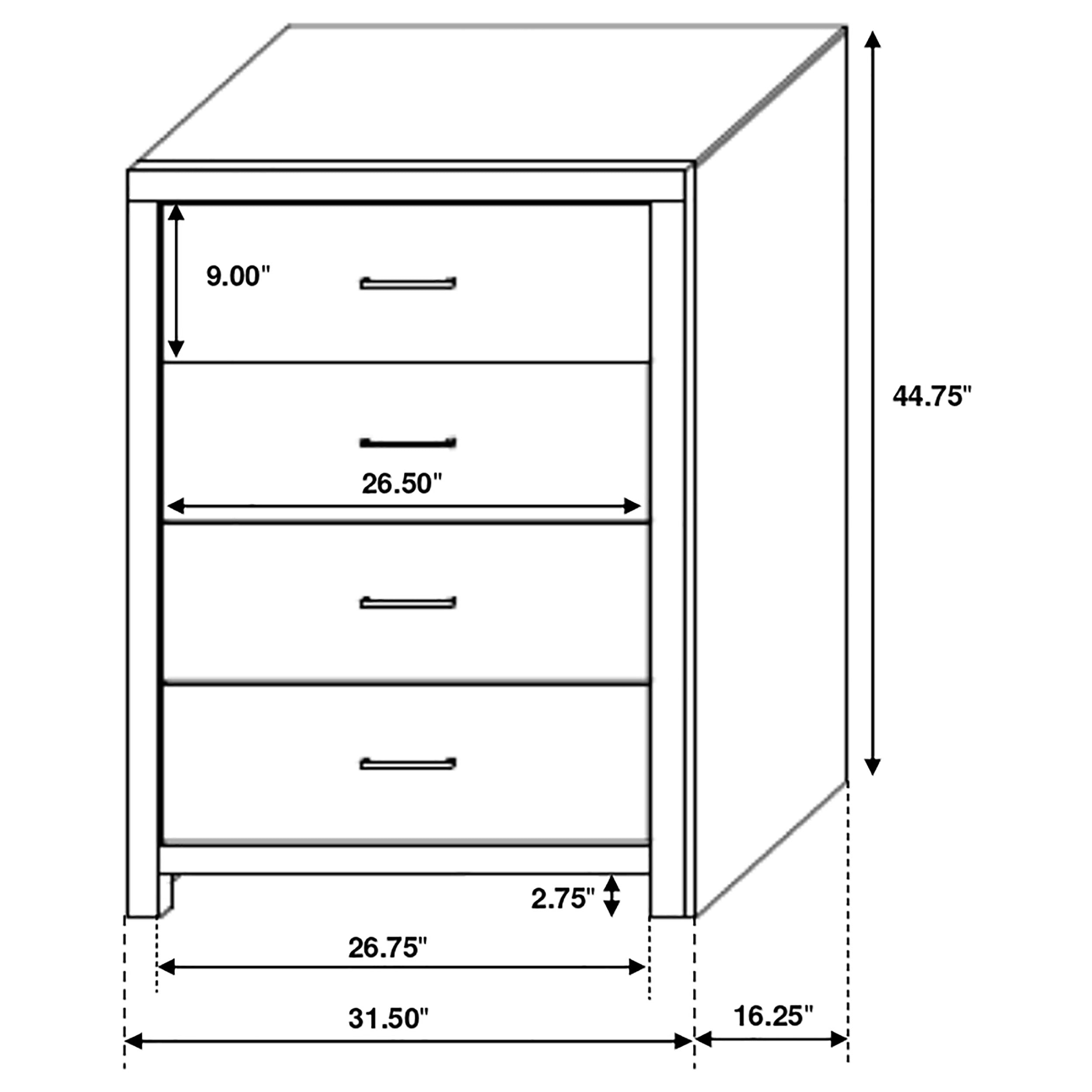 Brantford 4-drawer Bedroom Chest Barrel Oak-CoasterEveryday