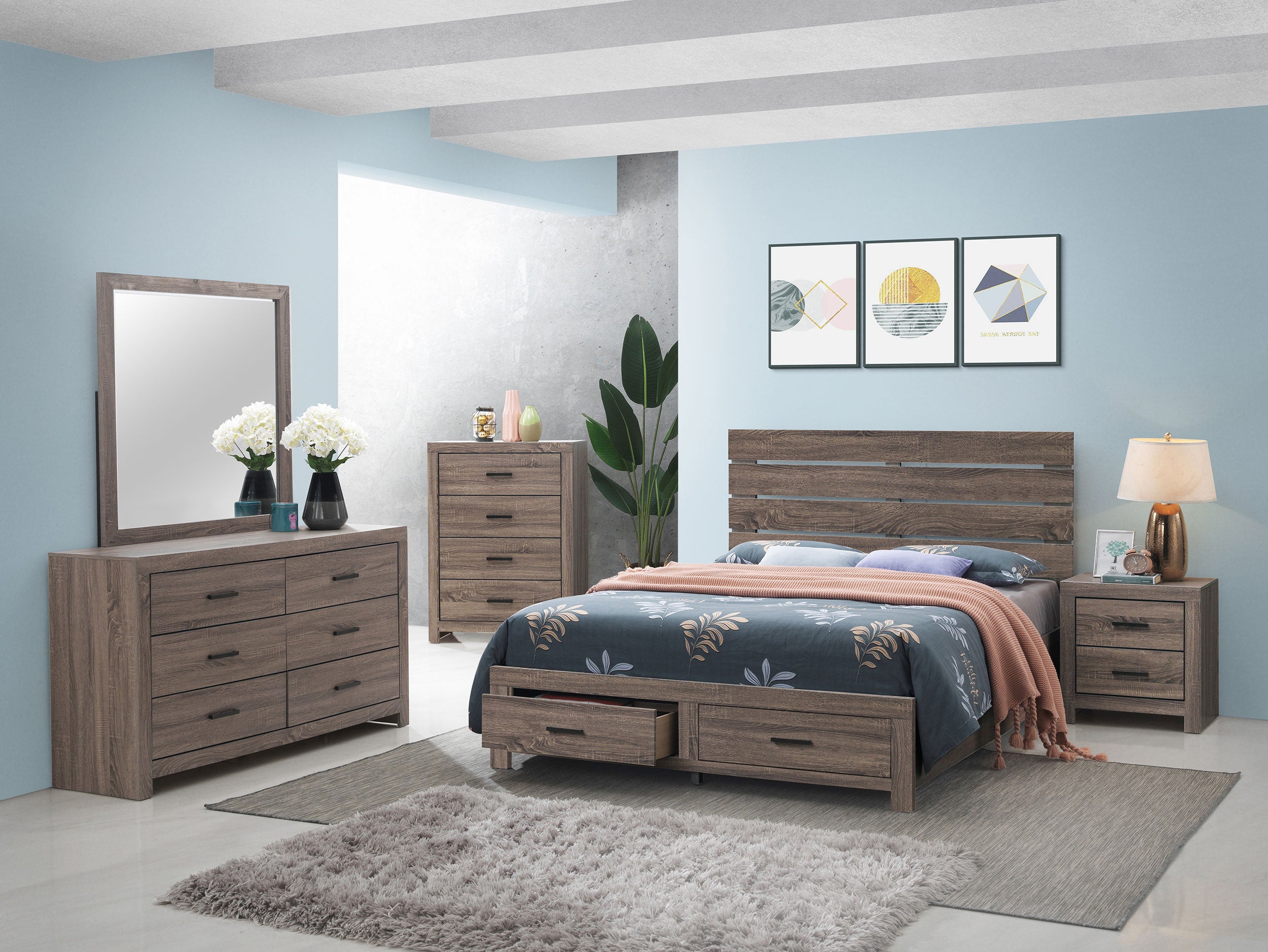 Brantford 4-drawer Bedroom Chest Barrel Oak-CoasterEveryday
