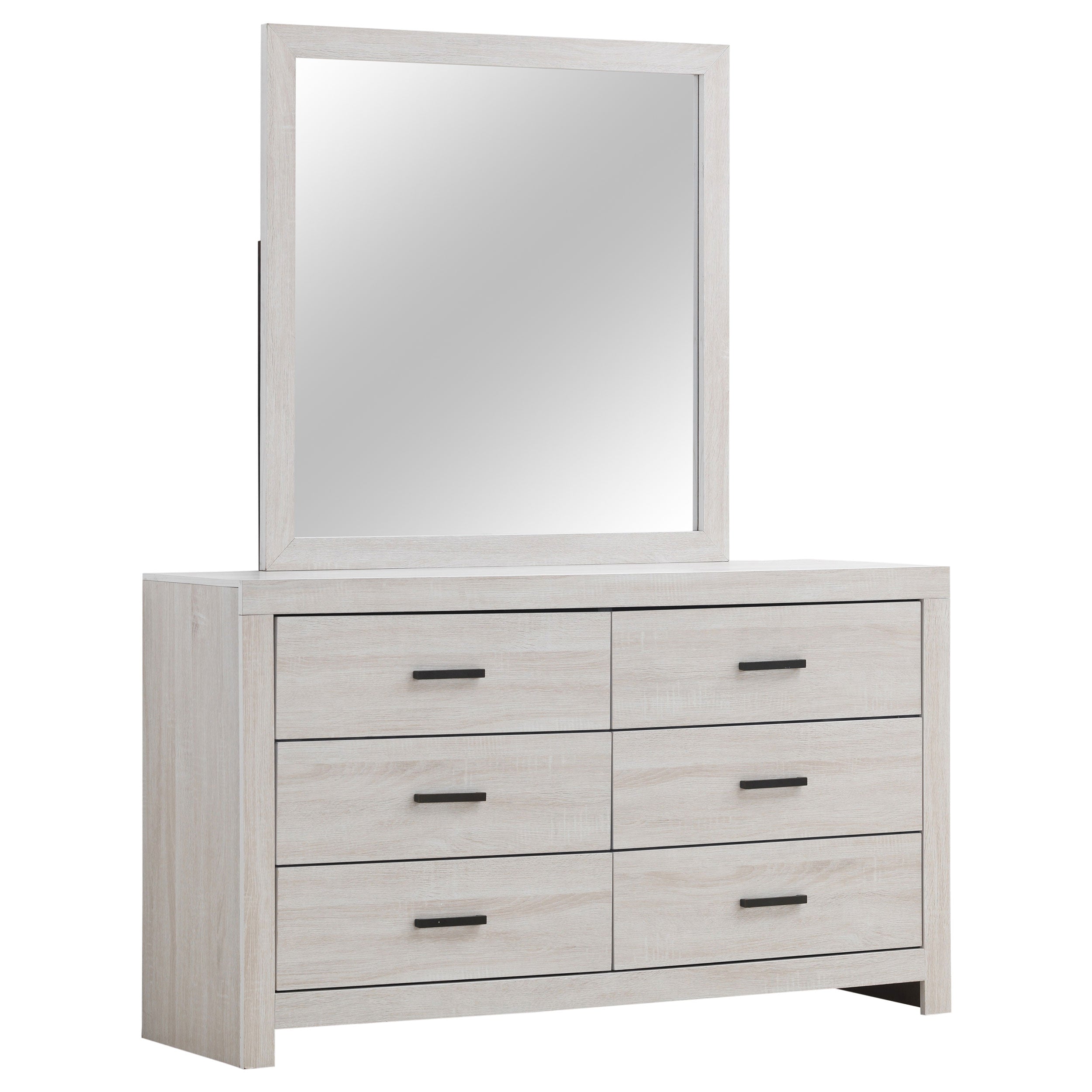 Brantford 6-drawer Dresser with Mirror Coastal White-CoasterEveryday