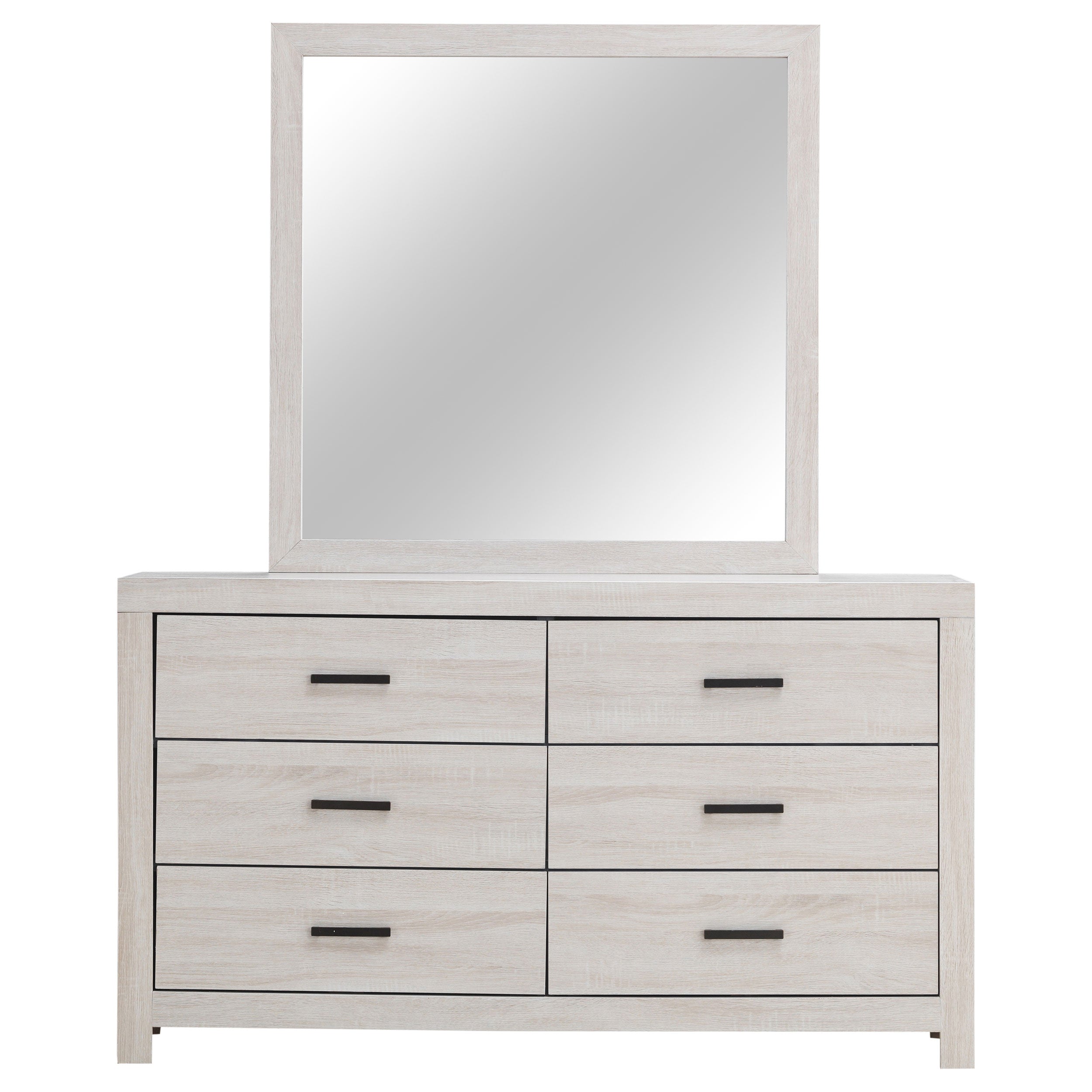 Brantford 6-drawer Dresser with Mirror Coastal White-CoasterEveryday