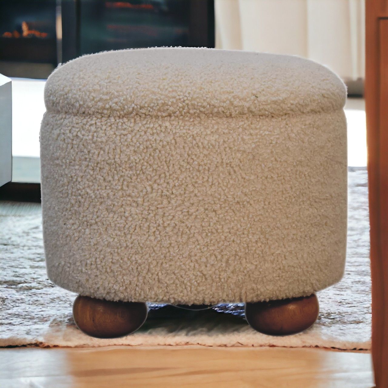 Storage Footstool - Cream - Best Buy Furniture