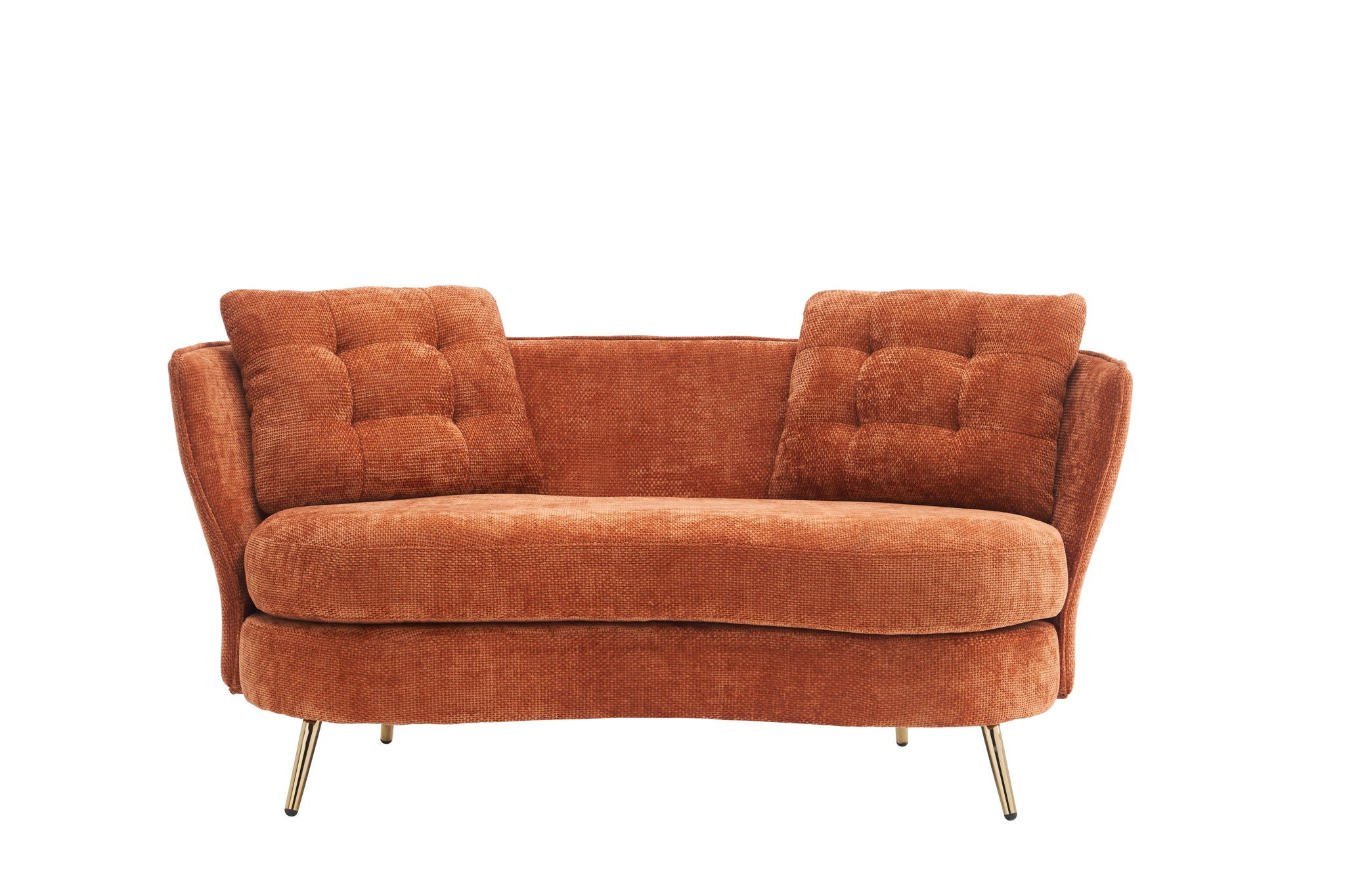 Loveseat Sofa, Upholstered Couch With Metal Legs