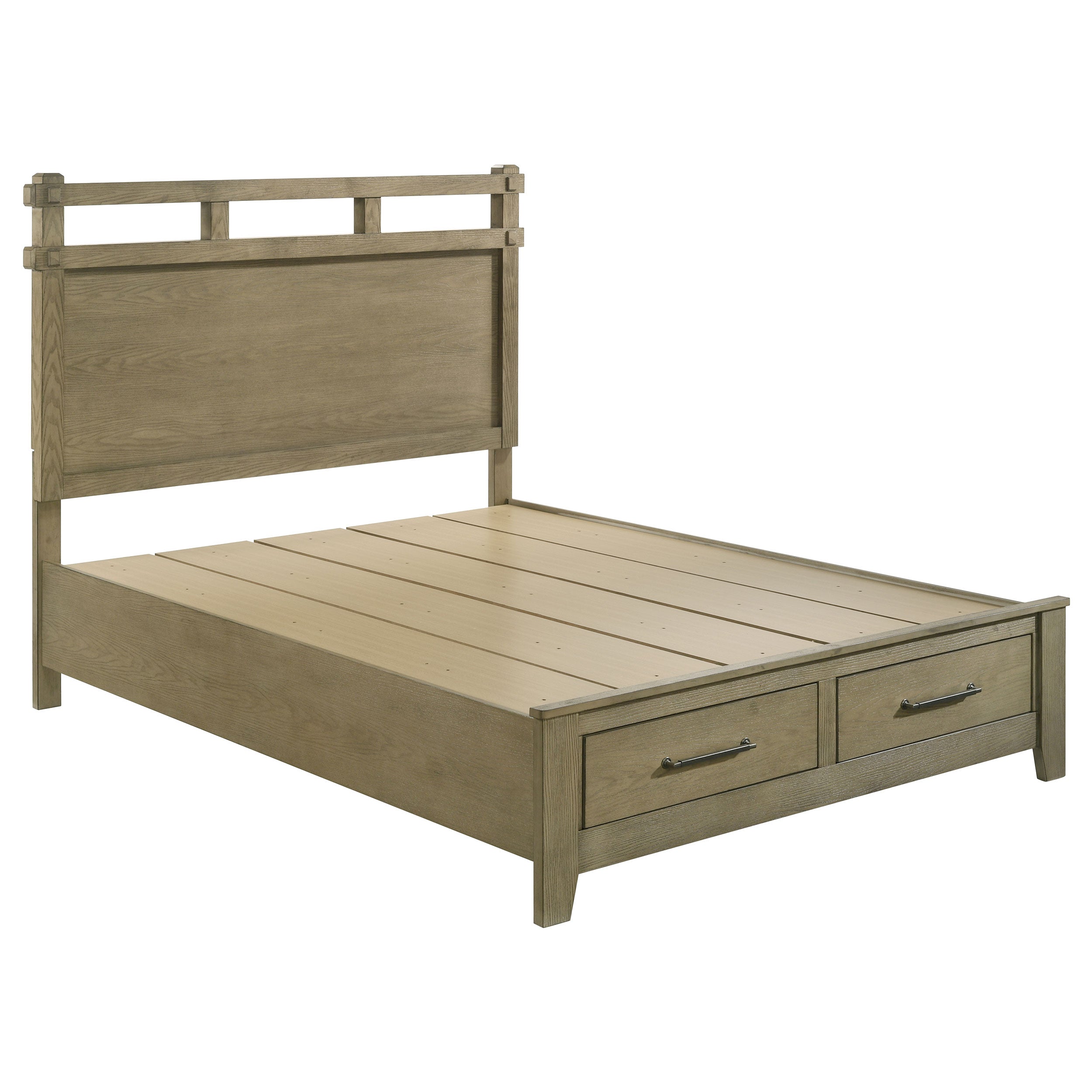 Hazlewood 59-inch Queen Panel Storage Bed Vineyard Oak-