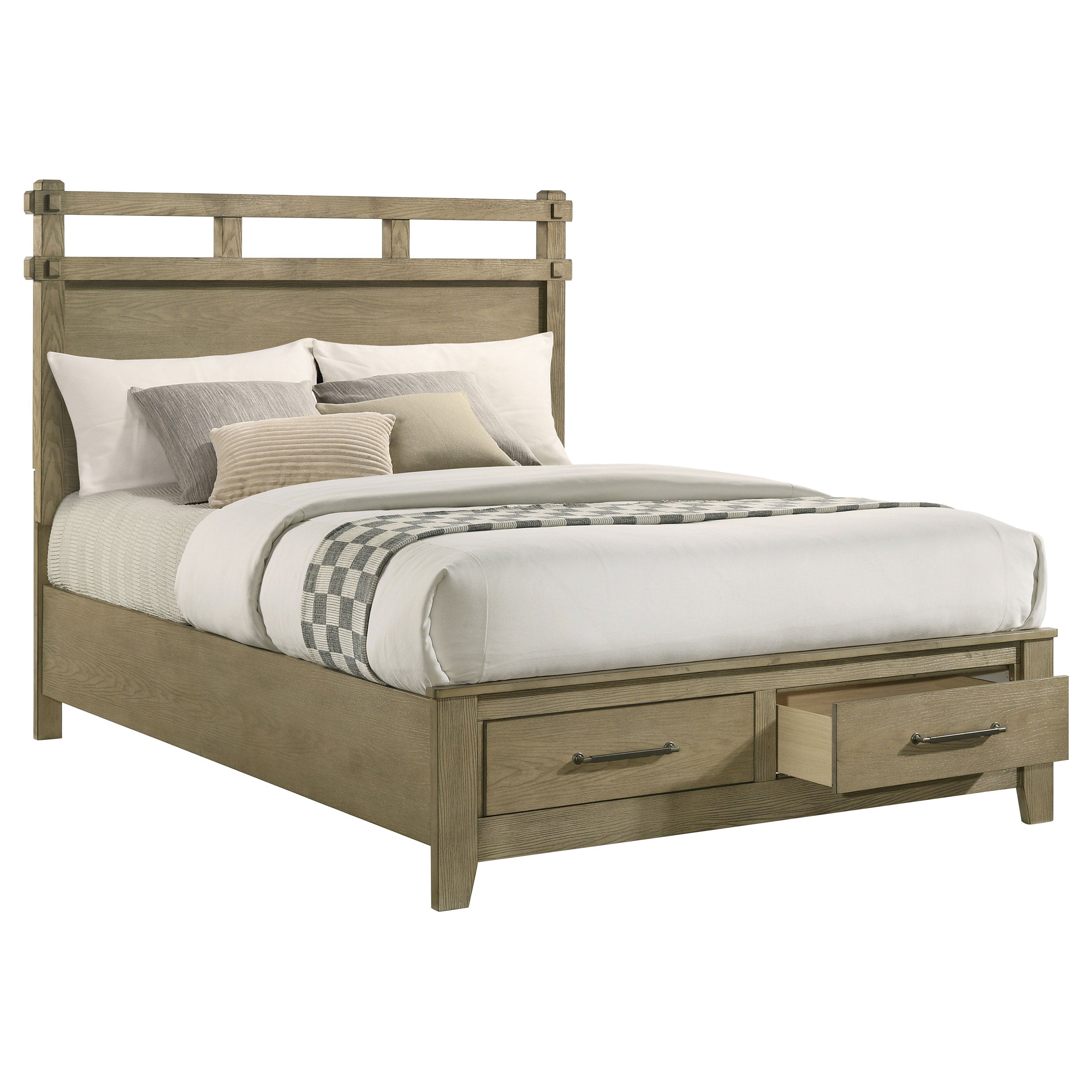 Hazlewood 59-inch Queen Panel Storage Bed Vineyard Oak-