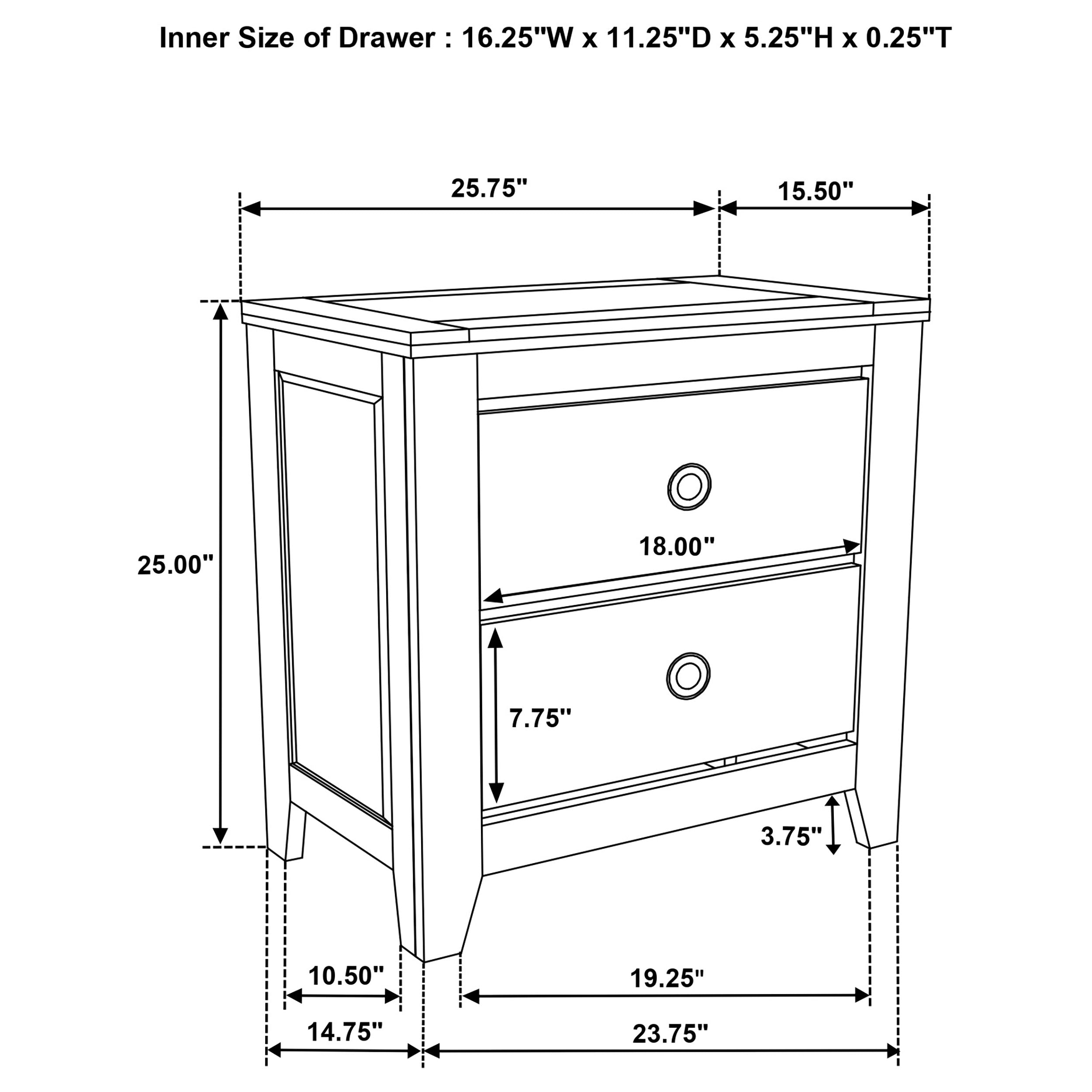 Hazlewood 2-drawer Nightstand Bedside Table Vineyard Oak-