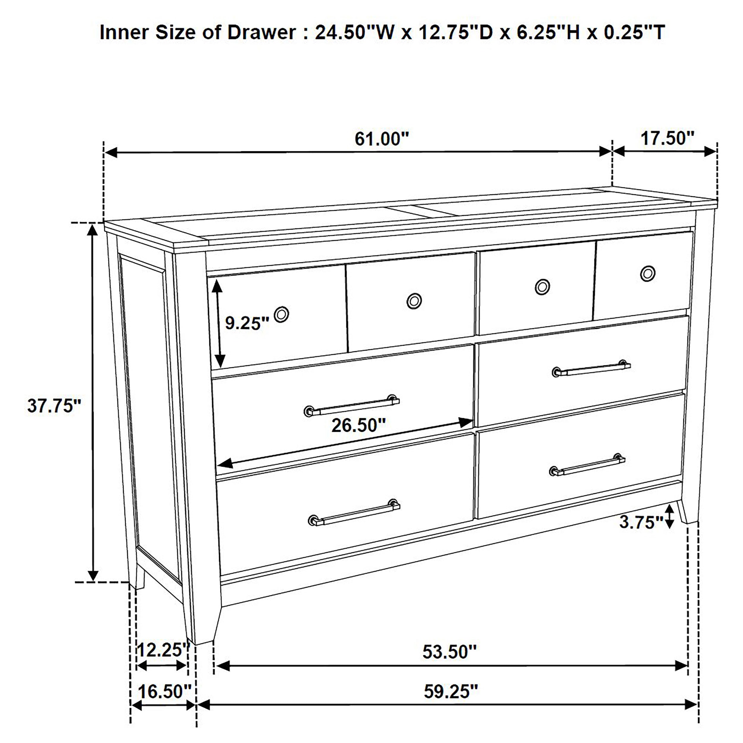 Hazlewood 6-drawer Bedroom Dresser Cabinet Vineyard Oak-